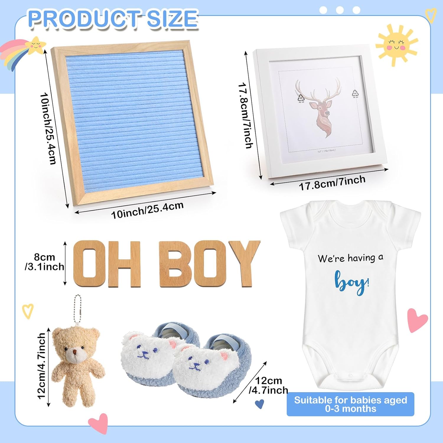 Canlierr 9 Pcs Pregnancy Announcement Set Boy Blue