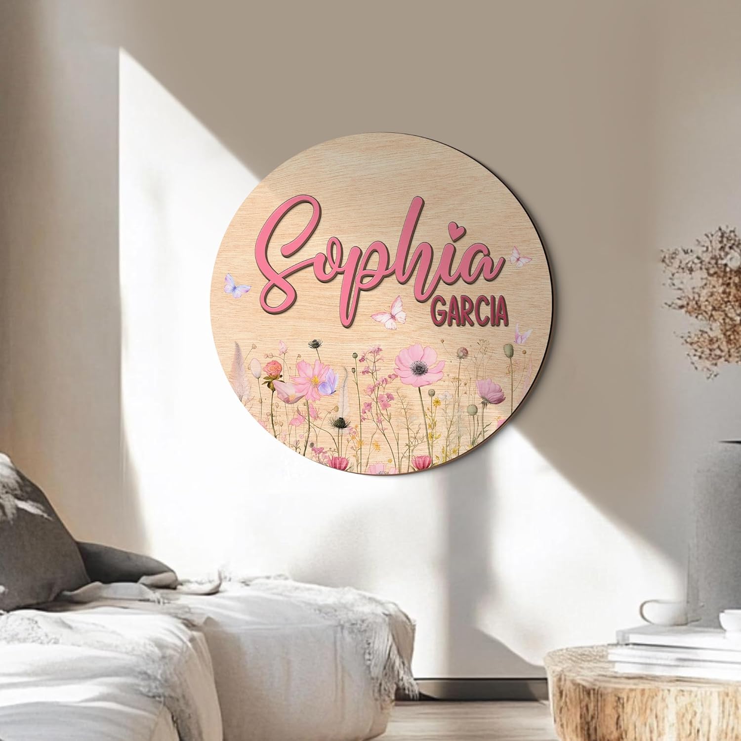 Personalized Wooden Name Sign for Baby Room Decor