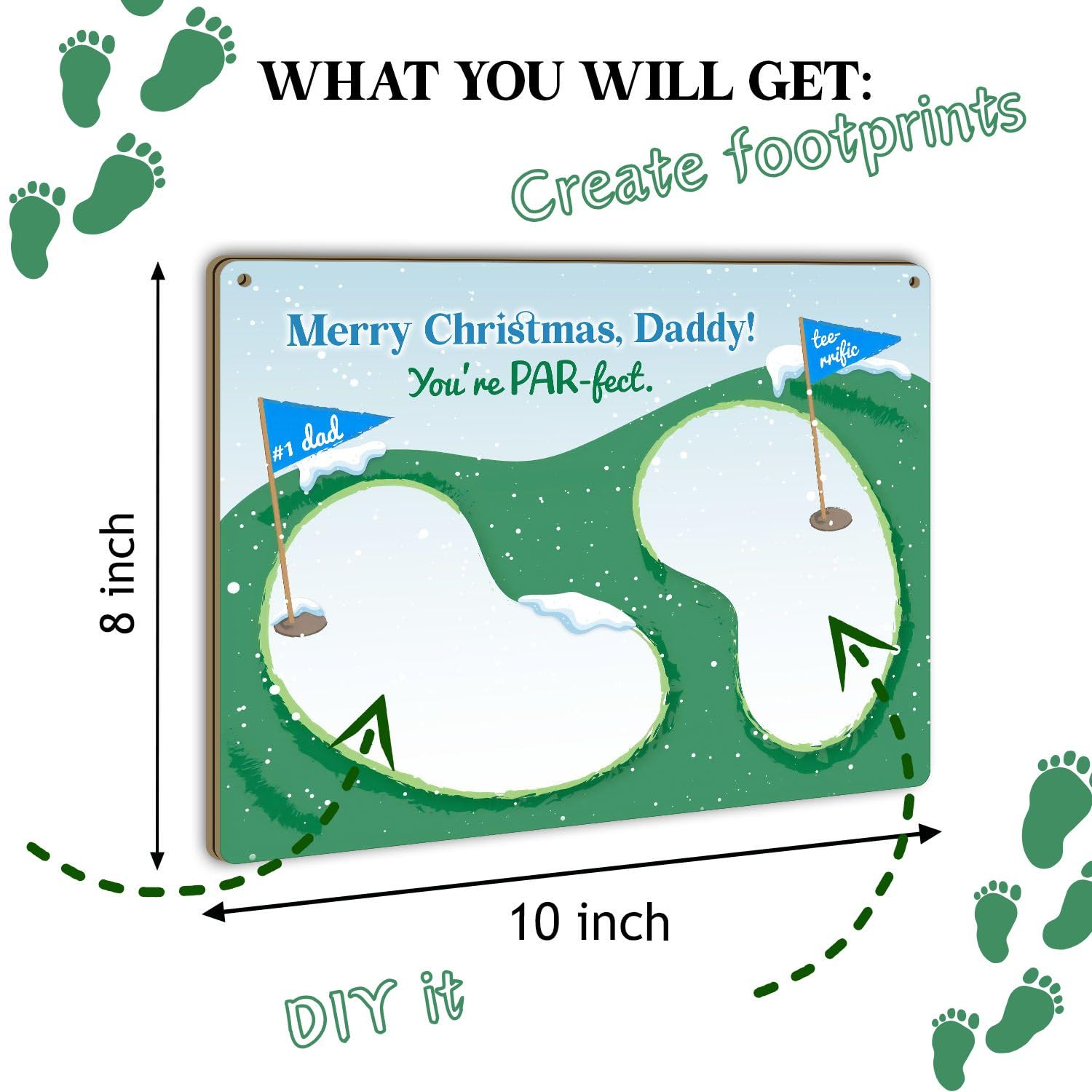 PAR-FECT Dad Footprint Handprint Keepsake Gift