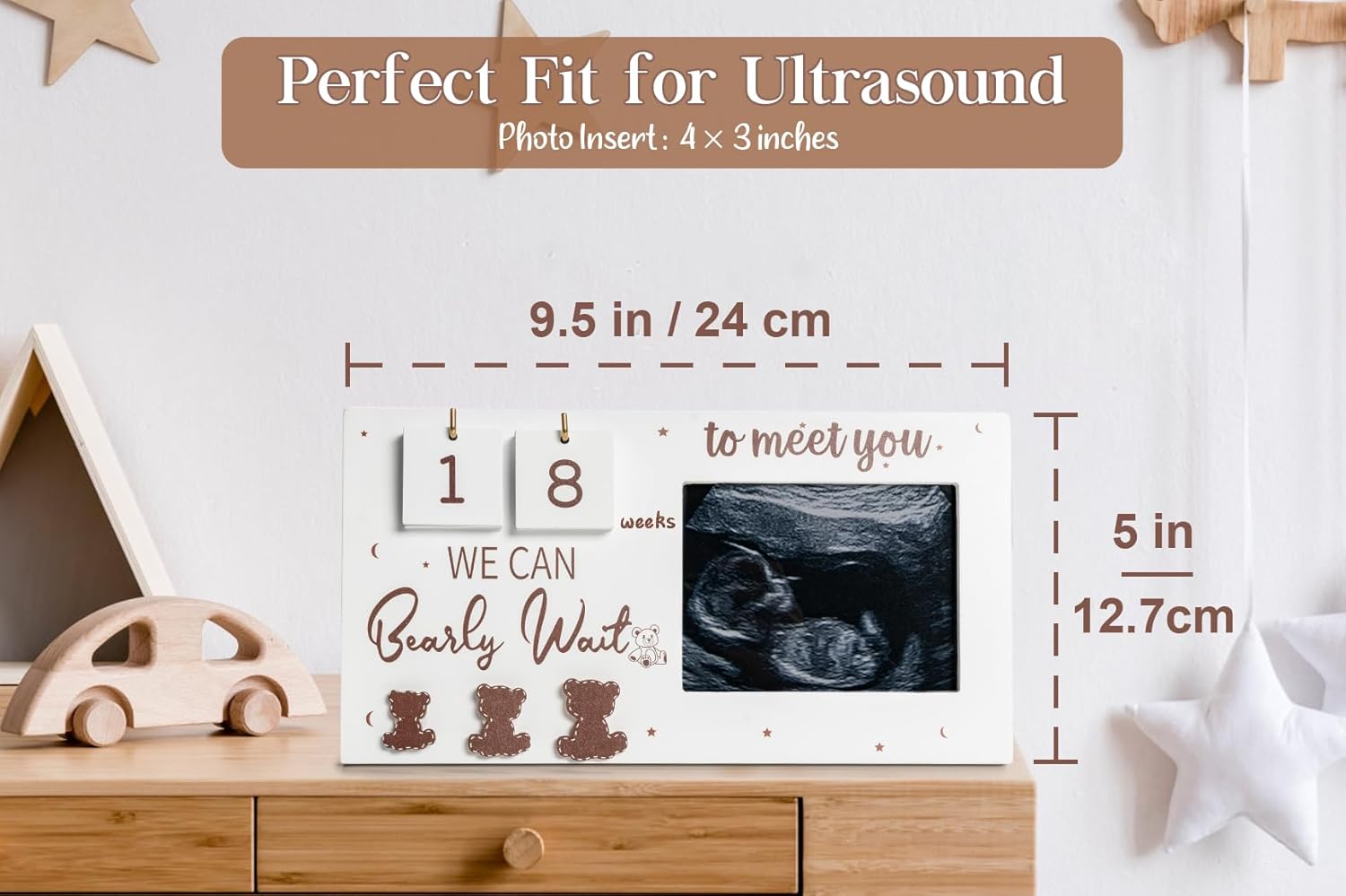 YLOVAN Baby Countdown Calendar Frame with Ultrasound Picture