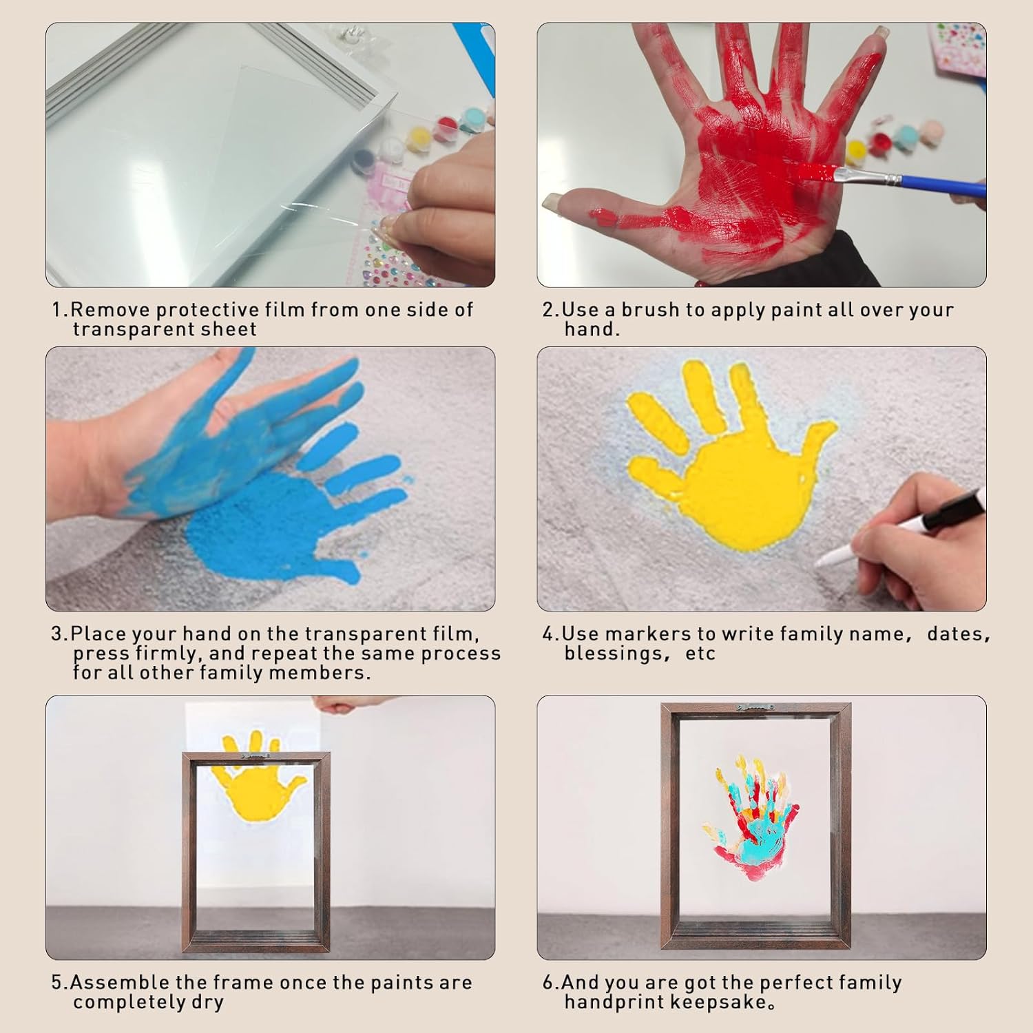 XQC Family Handprint Kit DIY Craft Keepsake Frame