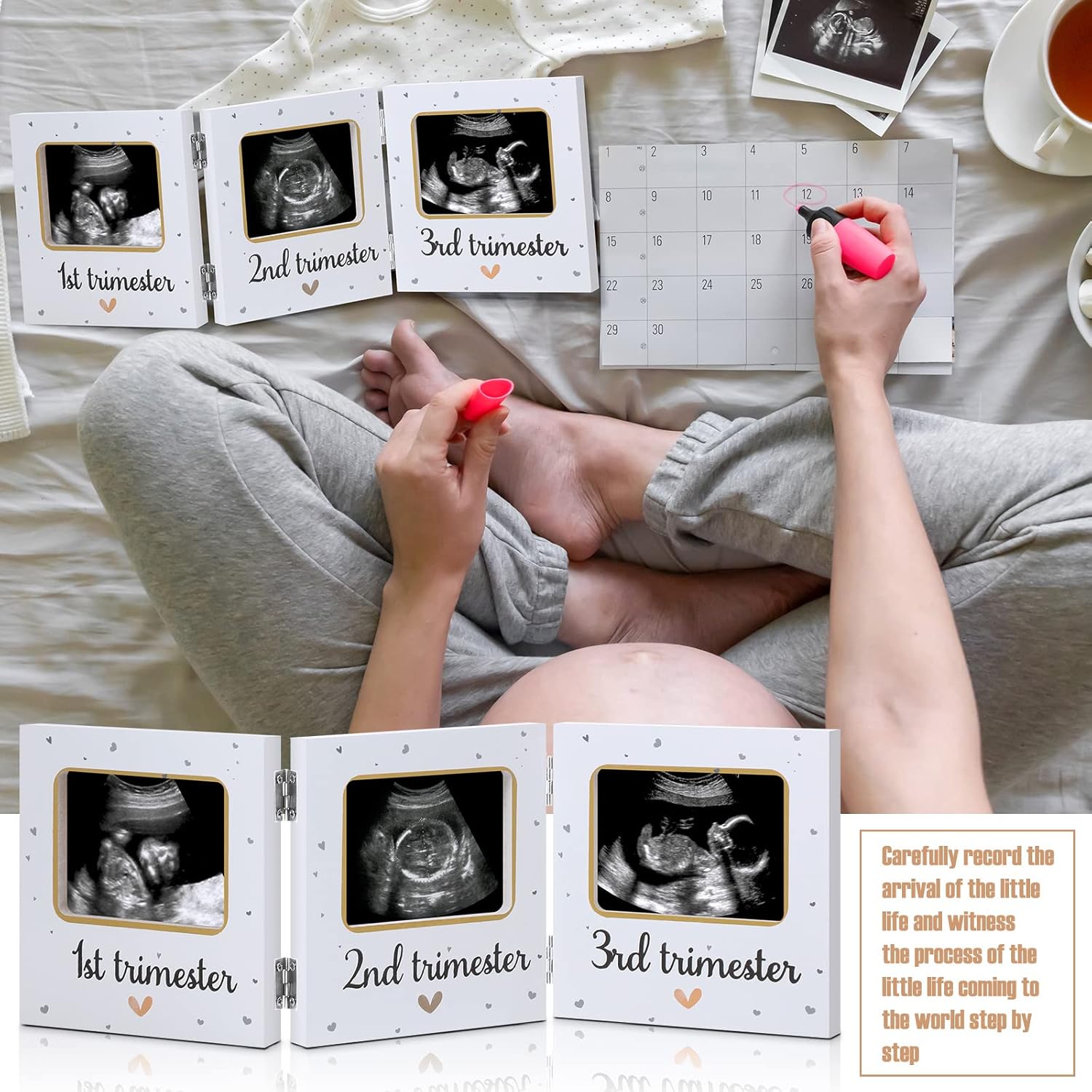 Amyhill Triple Ultrasound Baby Keepsake Frame White