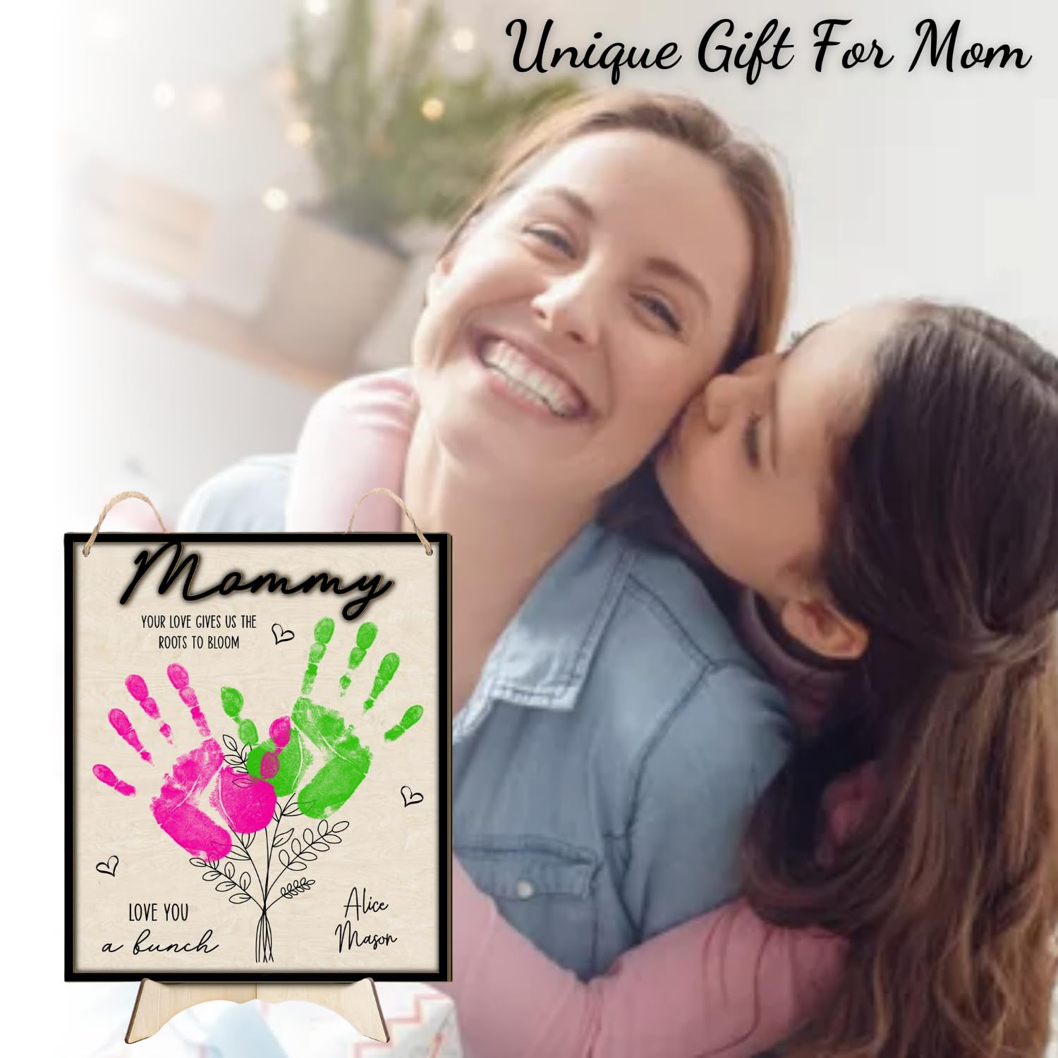 DIY Hand Print Mothers Day Sign for Kids