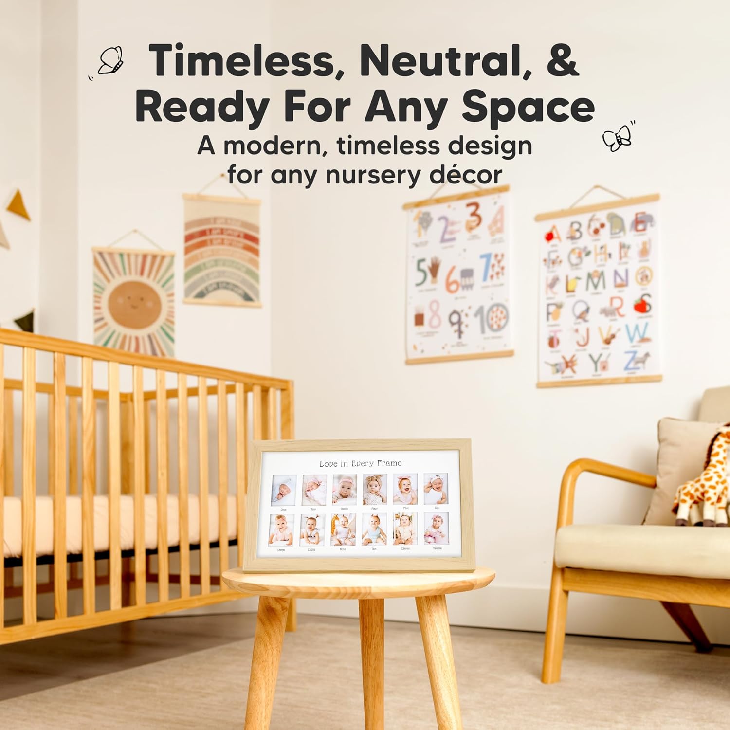 KeaBabies 12-Month Baby Photo Frame Kit