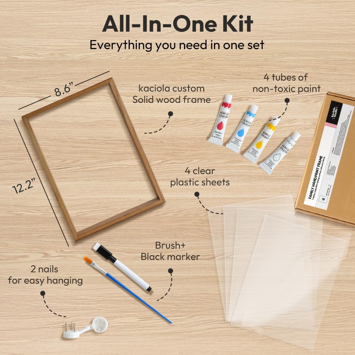 Kaciola Family Handprint Kit with 4 Paints