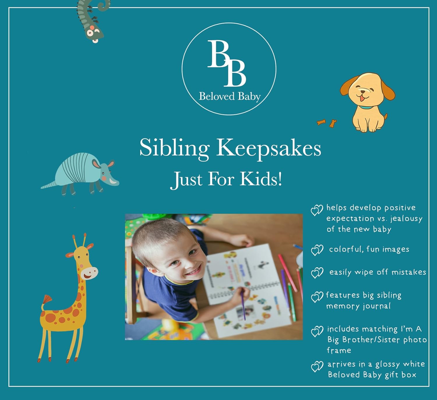 Beloved Baby Big Brother Keepsake Book and Photo Frame Set