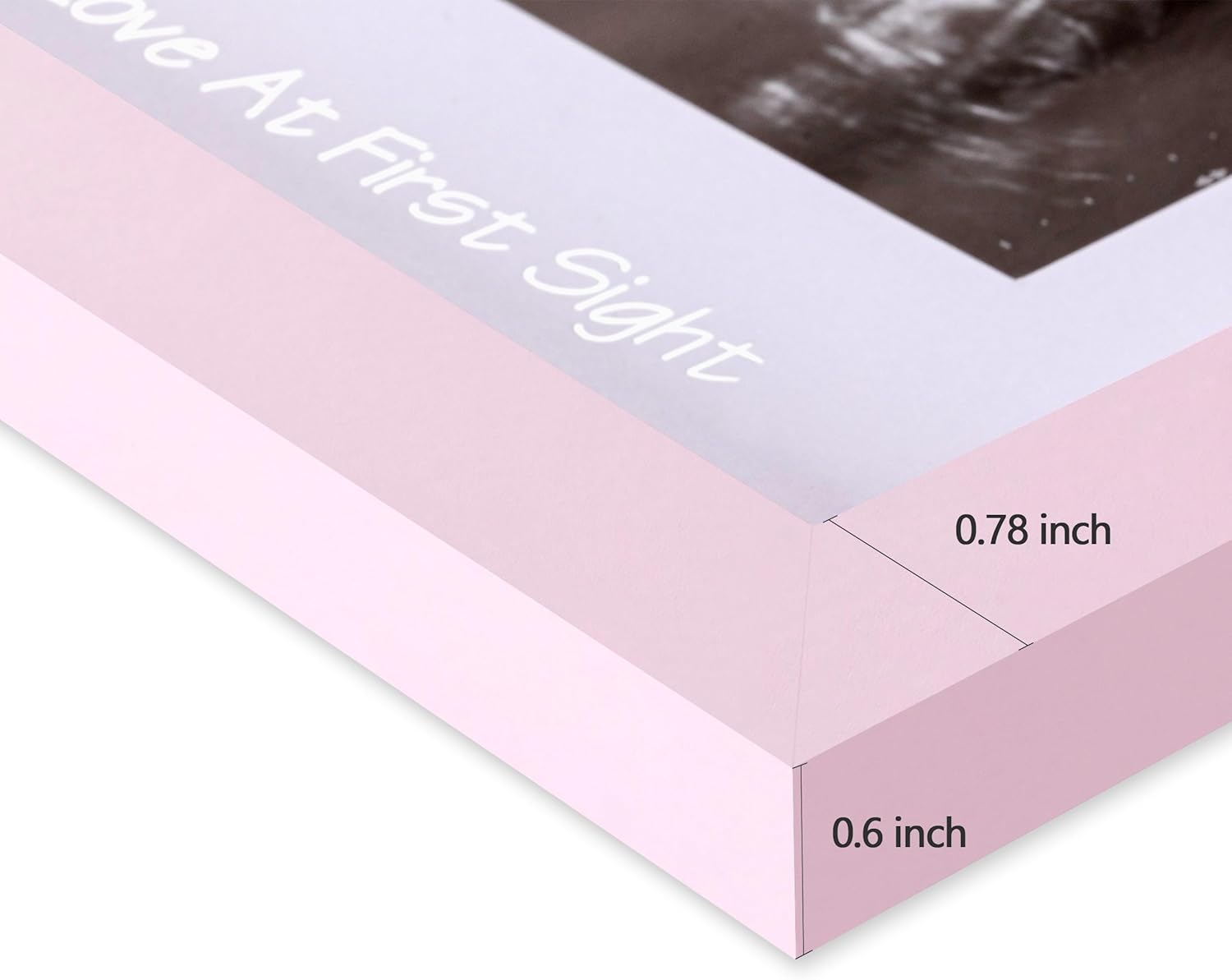 eletecpro Ultrasound Frame with 3 Mats and Real Glass Cover 7x7 Pink Keepsake