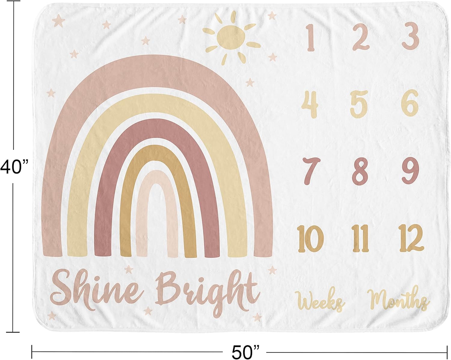 Sweet Jojo Designs Boho Rainbow Growth Mat Blanket