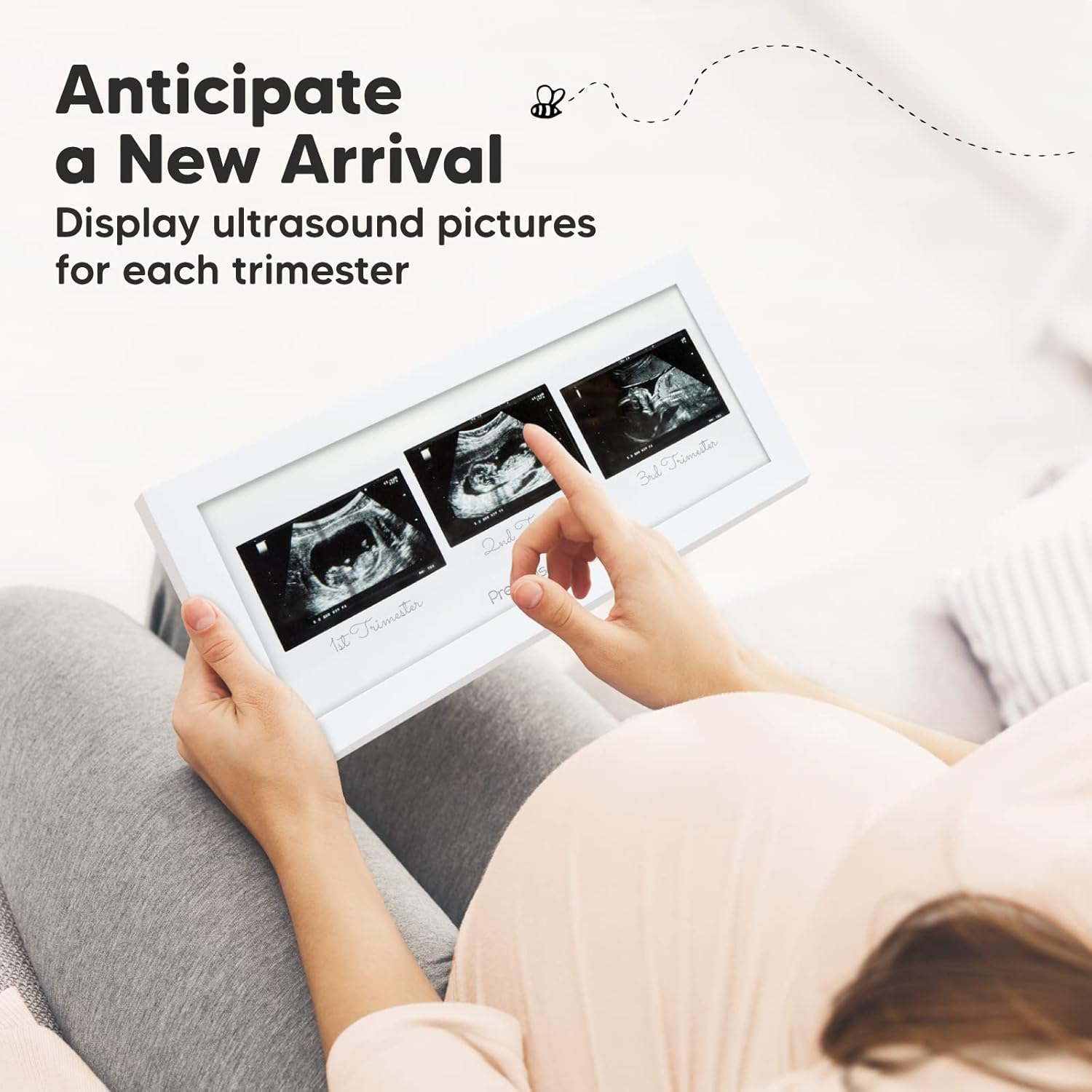 KeaBabies Inkless Handprint Kit Sonogram Frame - 4-Pack Safe Ink Pads for Baby Footprints