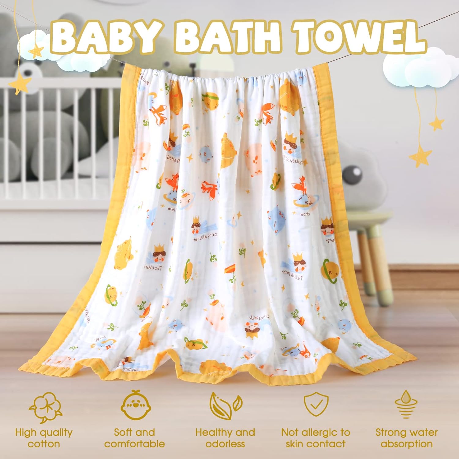 Gihims Baby Muslin Swaddle Blanket - 433x433 Inch Large Cotton Receiving Blanket