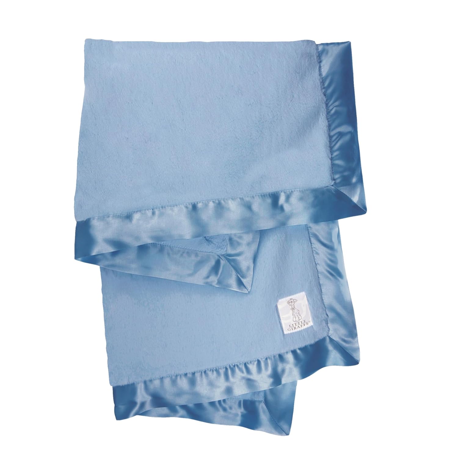 Little Giraffe Baby Blanket - Luxe Soft Faux Fur with Satin Trim 29x35