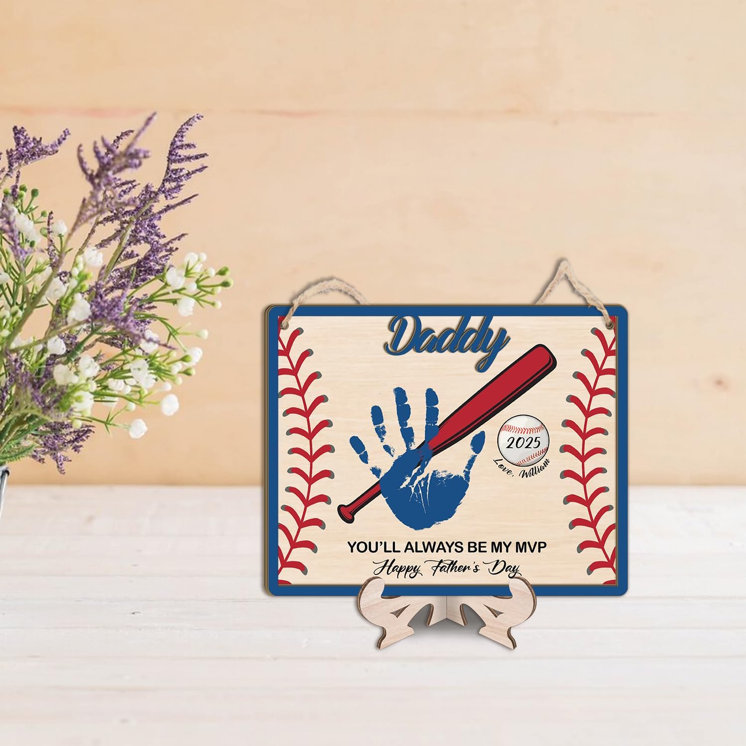 DIY Baseball Dad Handprint Sign Craft