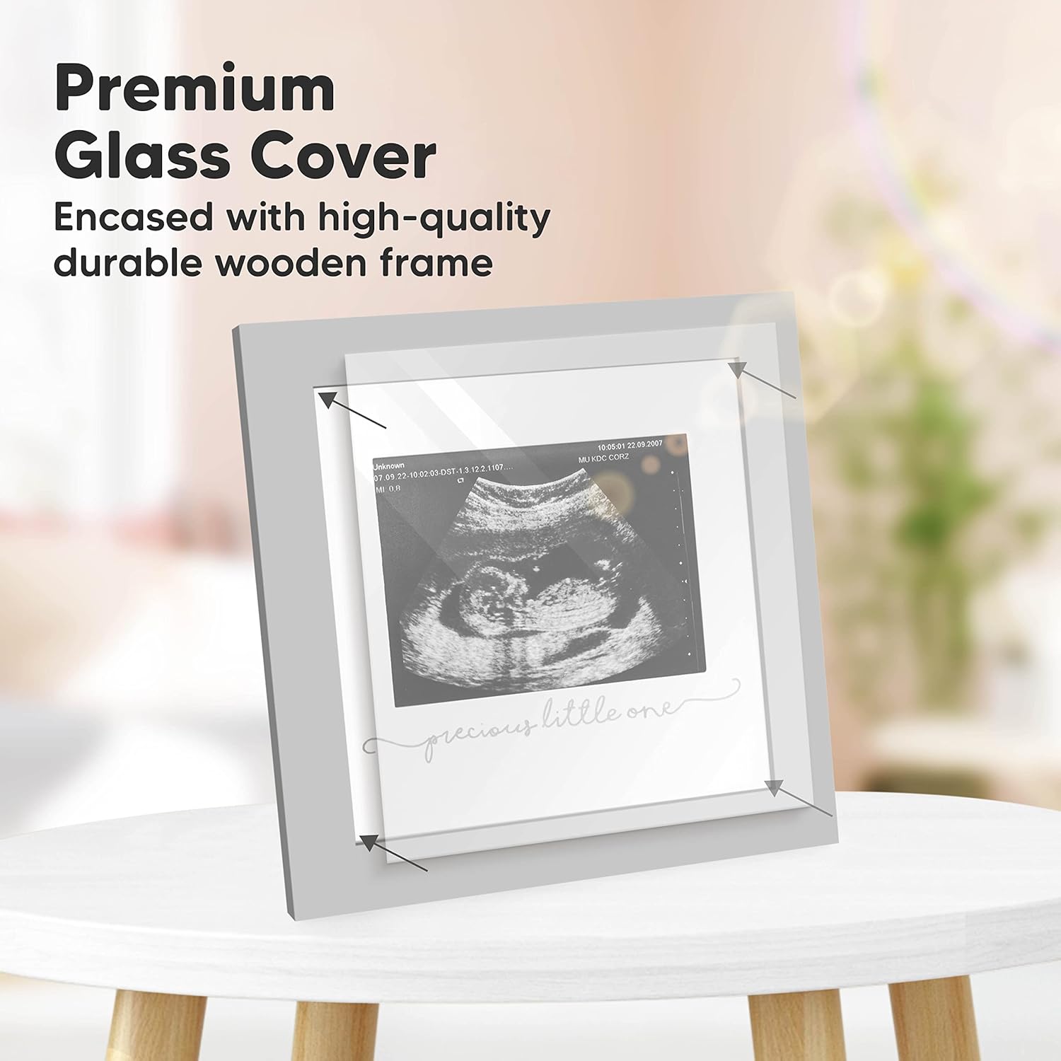 KeaBabies 4-Pack Inkless Hand Footprint Kit - Modern Sonogram Frame with Gift Box