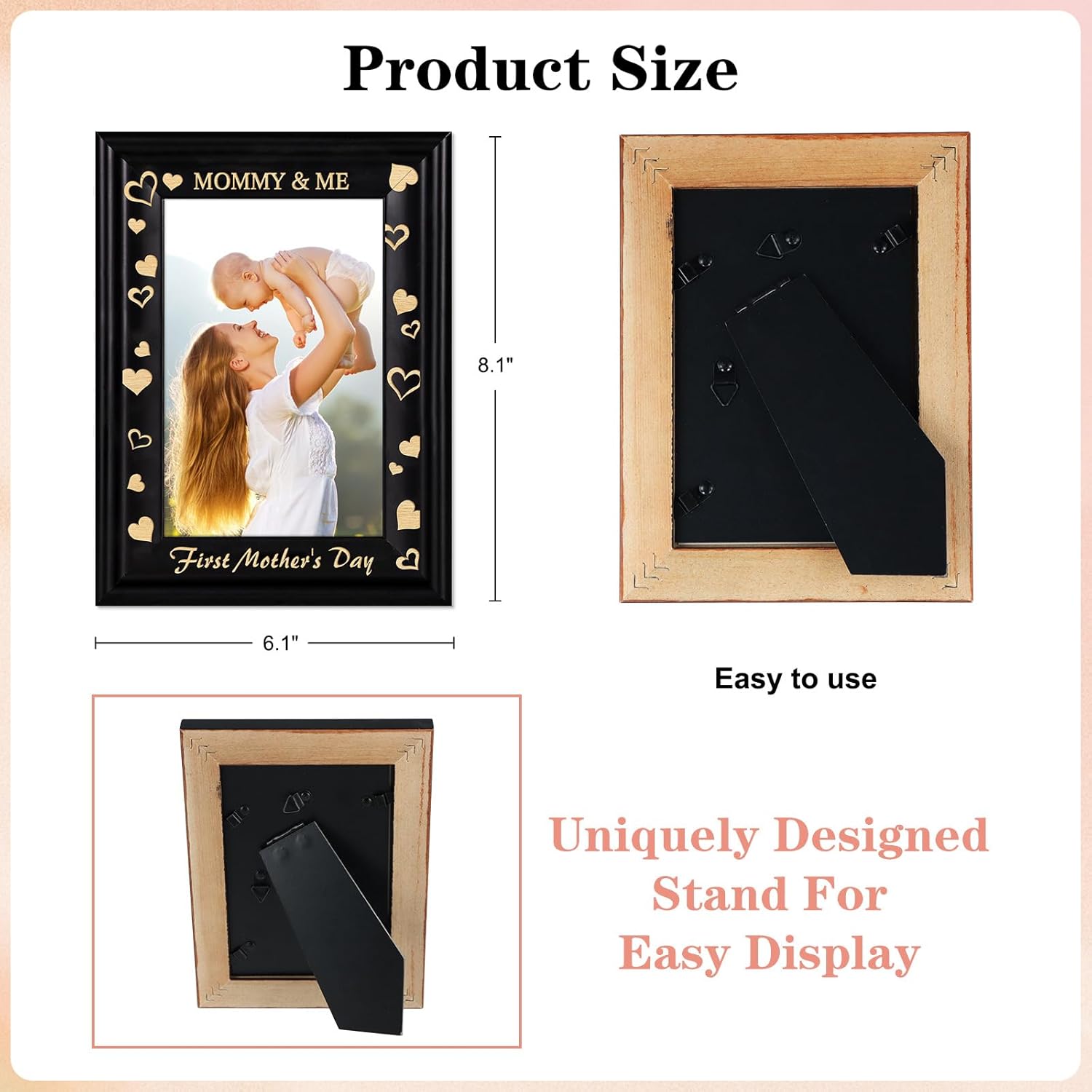 PETCEE First Mothers Day Picture Frame for Mom Grandma