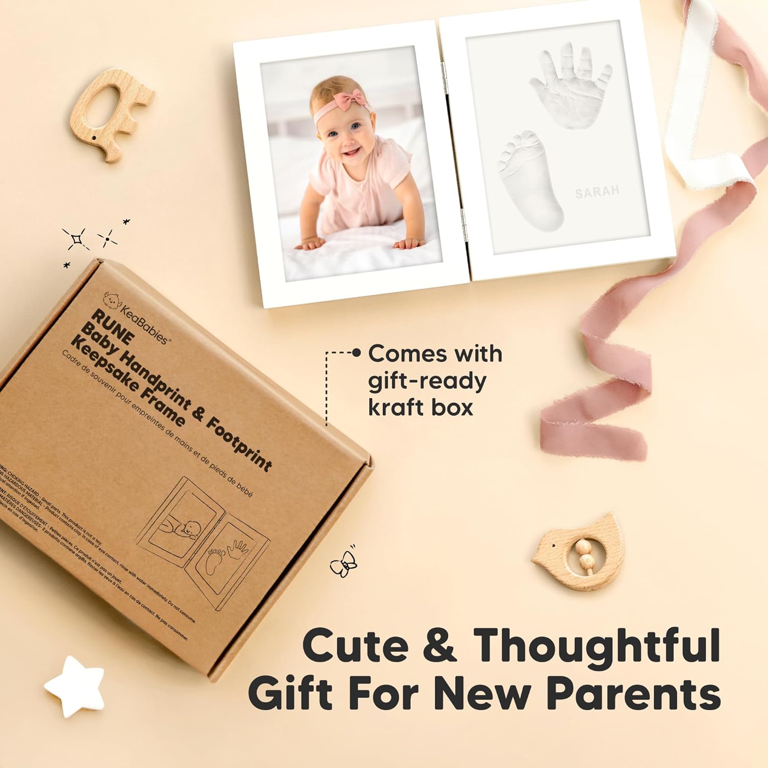 KeaBabies Baby Hand and Footprint Kit Frame