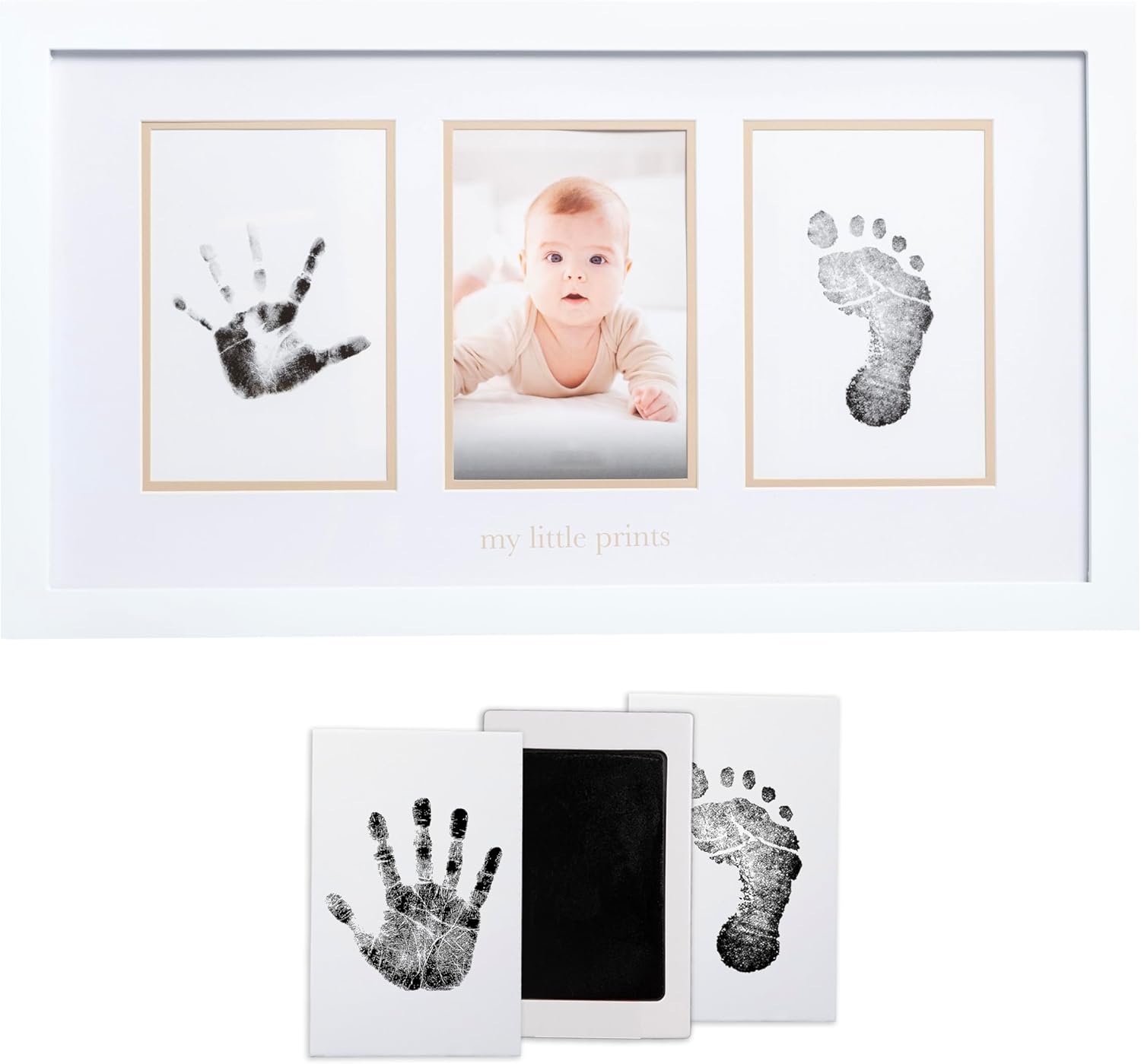 Pearhead Baby Keepsake Frame with Ink Pad and Mat