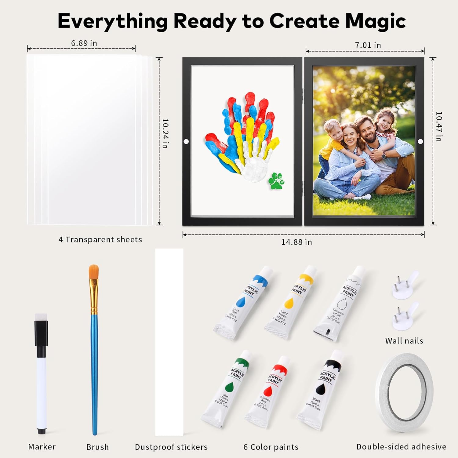 Family Handprint Kit - Keepsake Frame for Memories