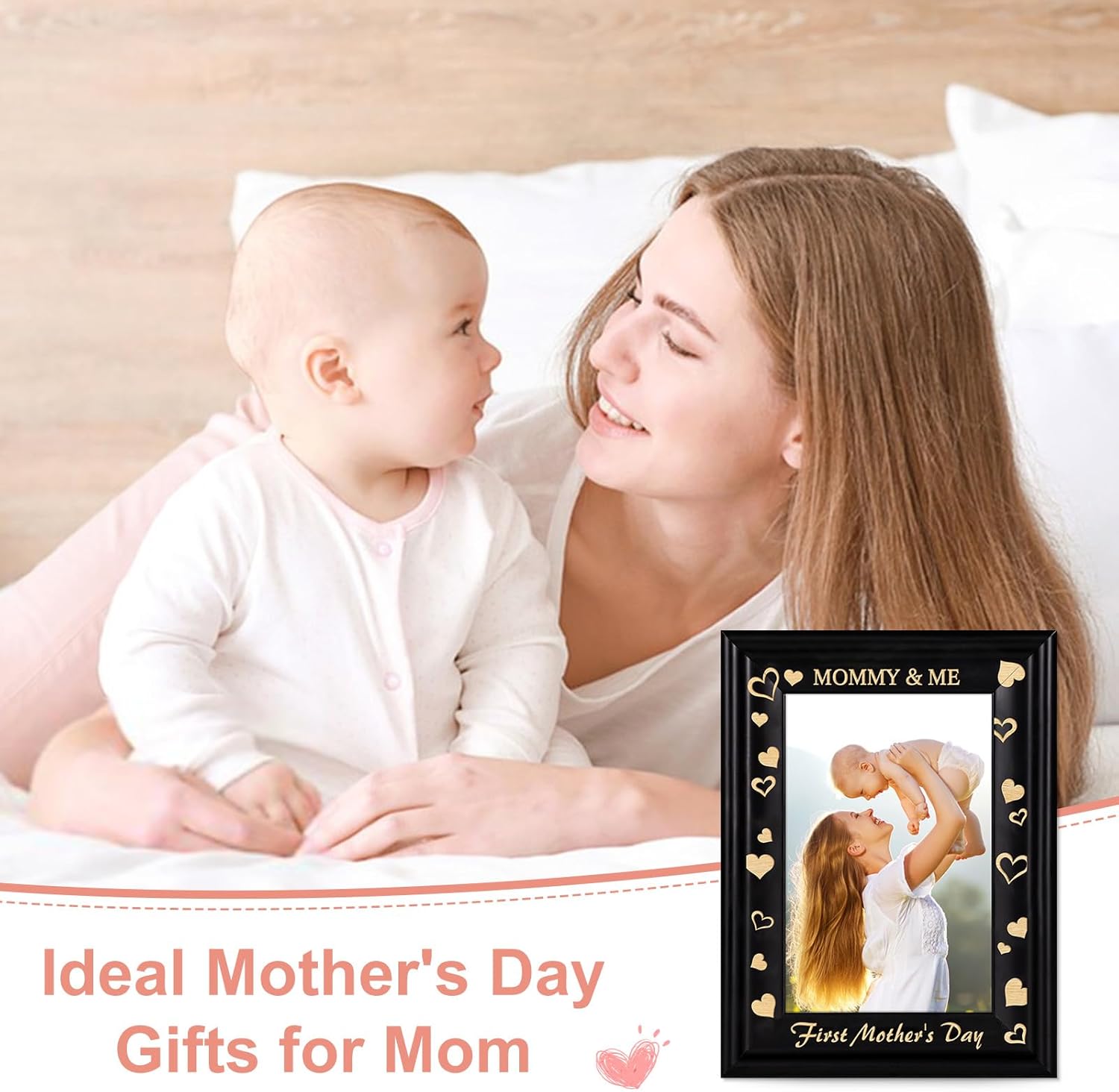 PETCEE First Mothers Day Picture Frame for Mom Grandma