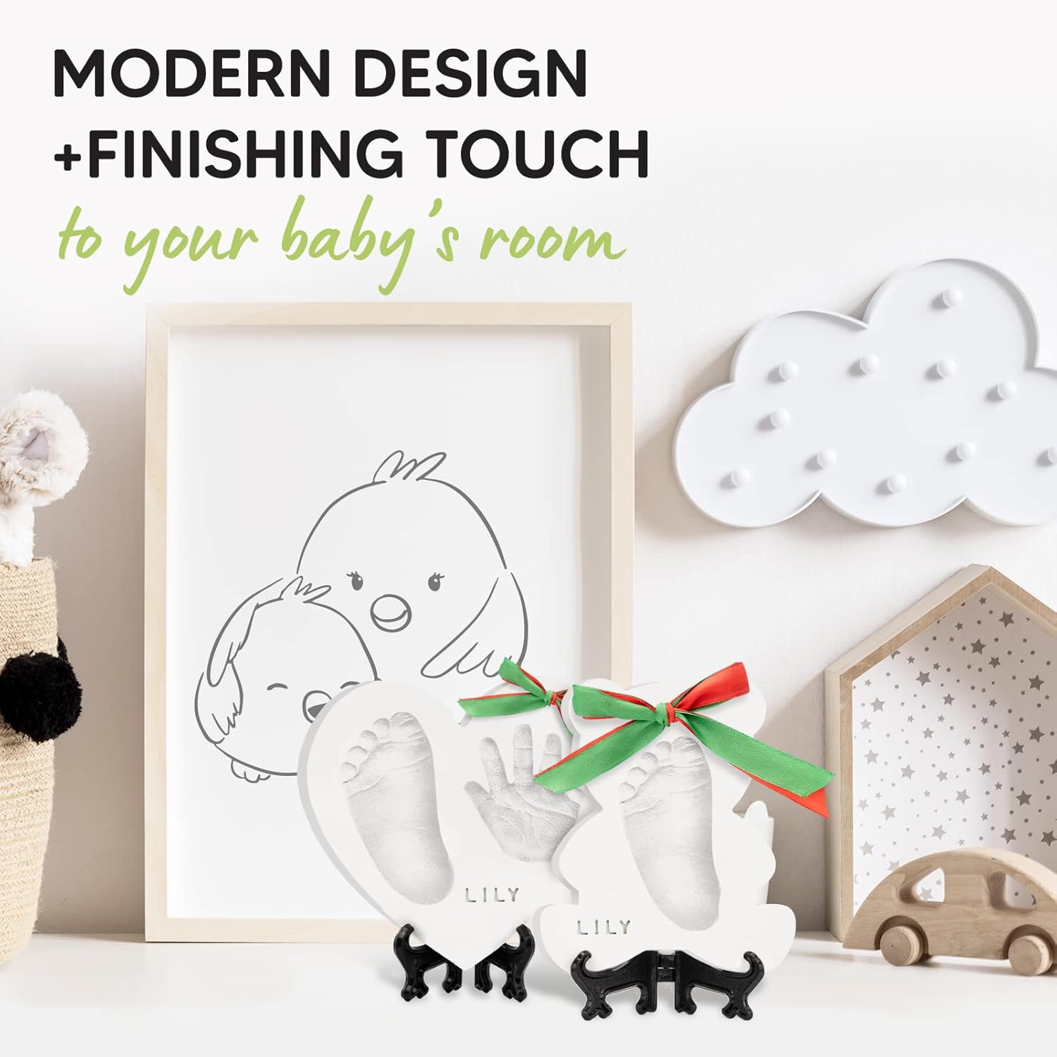 KeaBabies Baby Hand Footprint Kit - Keepsake Frame Personalized Gift 1