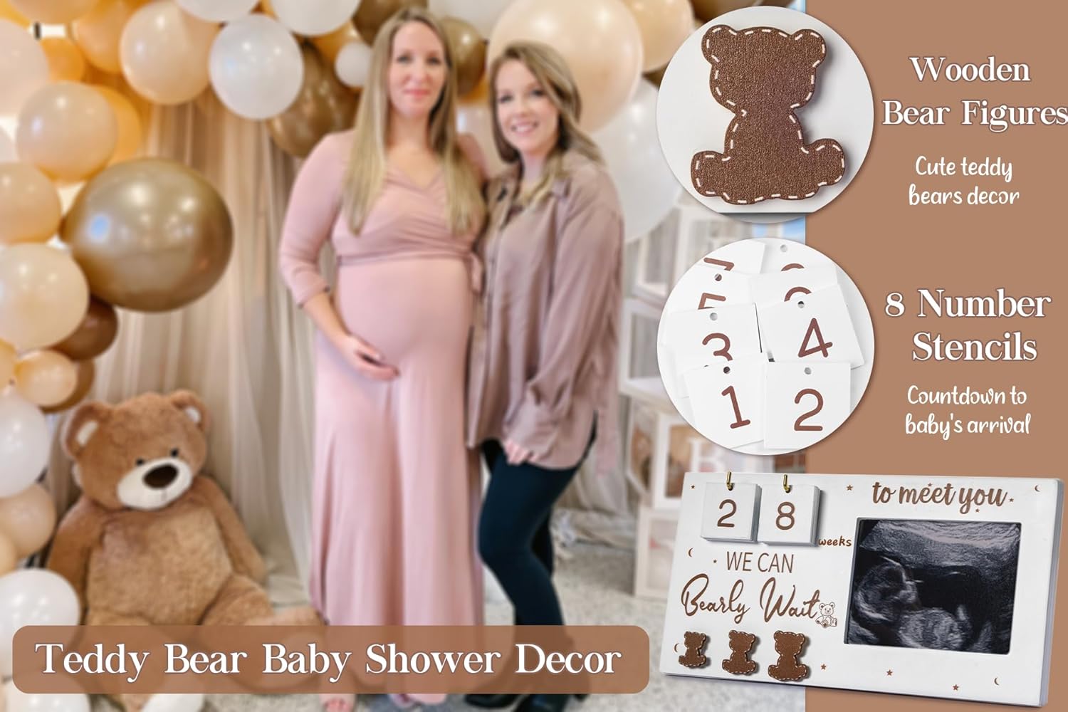 YLOVAN Baby Countdown Calendar Frame with Ultrasound Picture