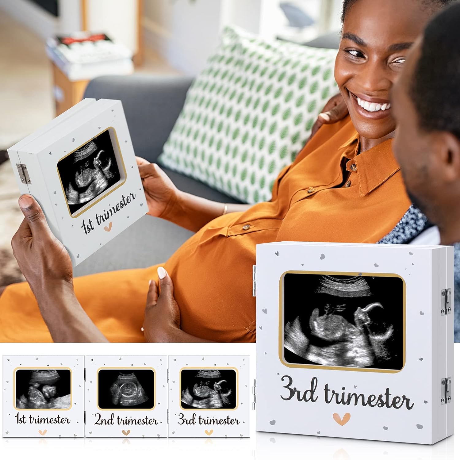 Amyhill Triple Ultrasound Baby Keepsake Frame White