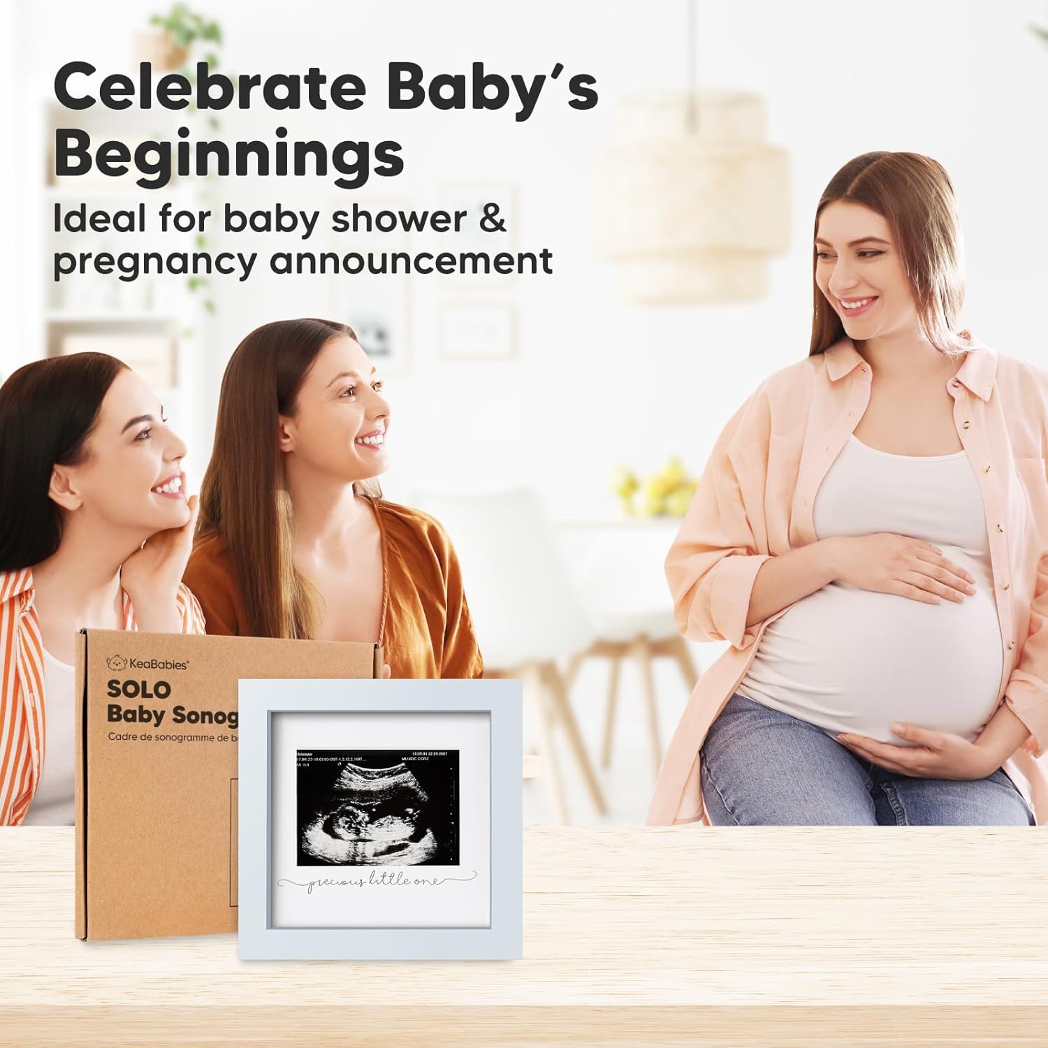 KeaBabies Baby Sonogram Picture Frame - Mist Blue 1