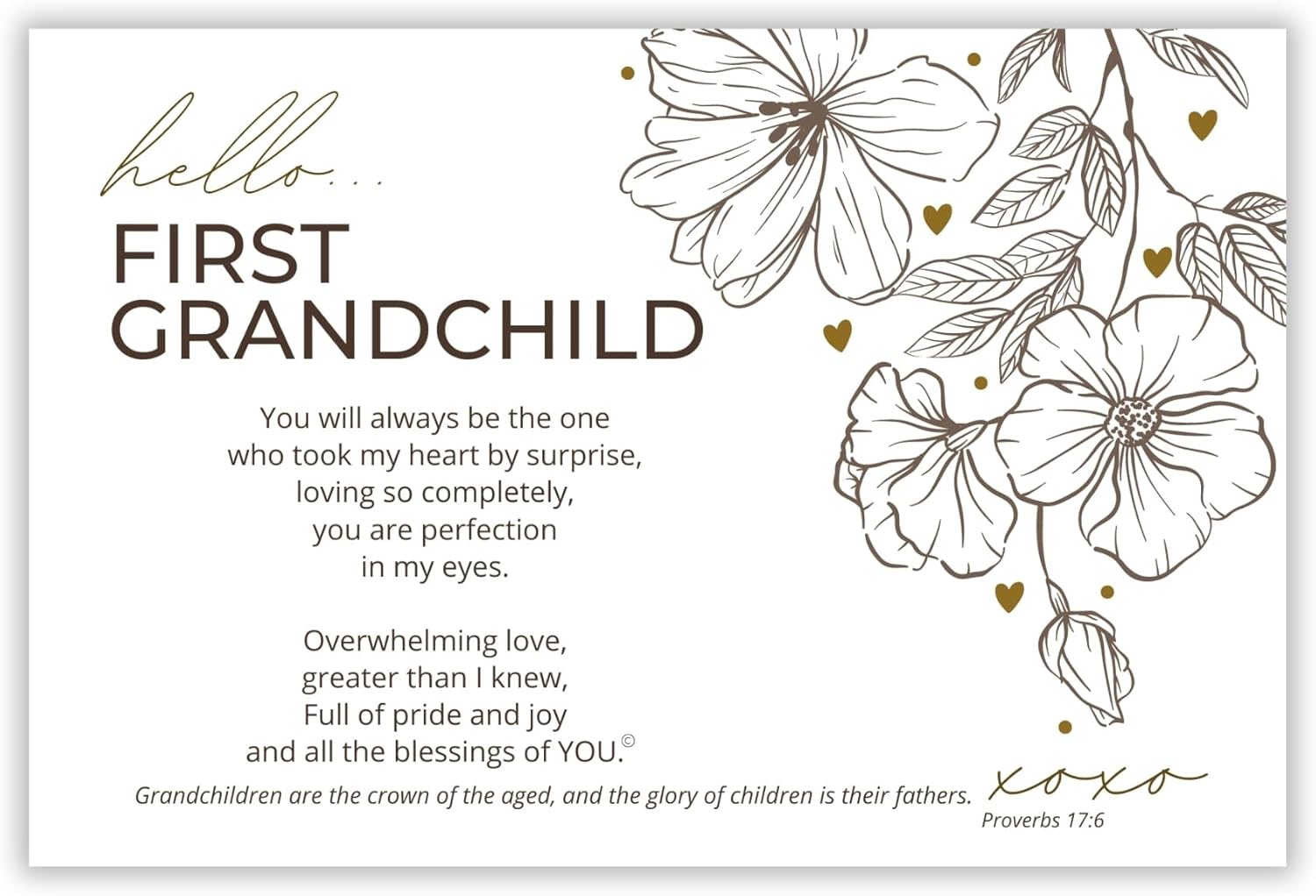 First Grandchild Poem Frame - White with Scripture