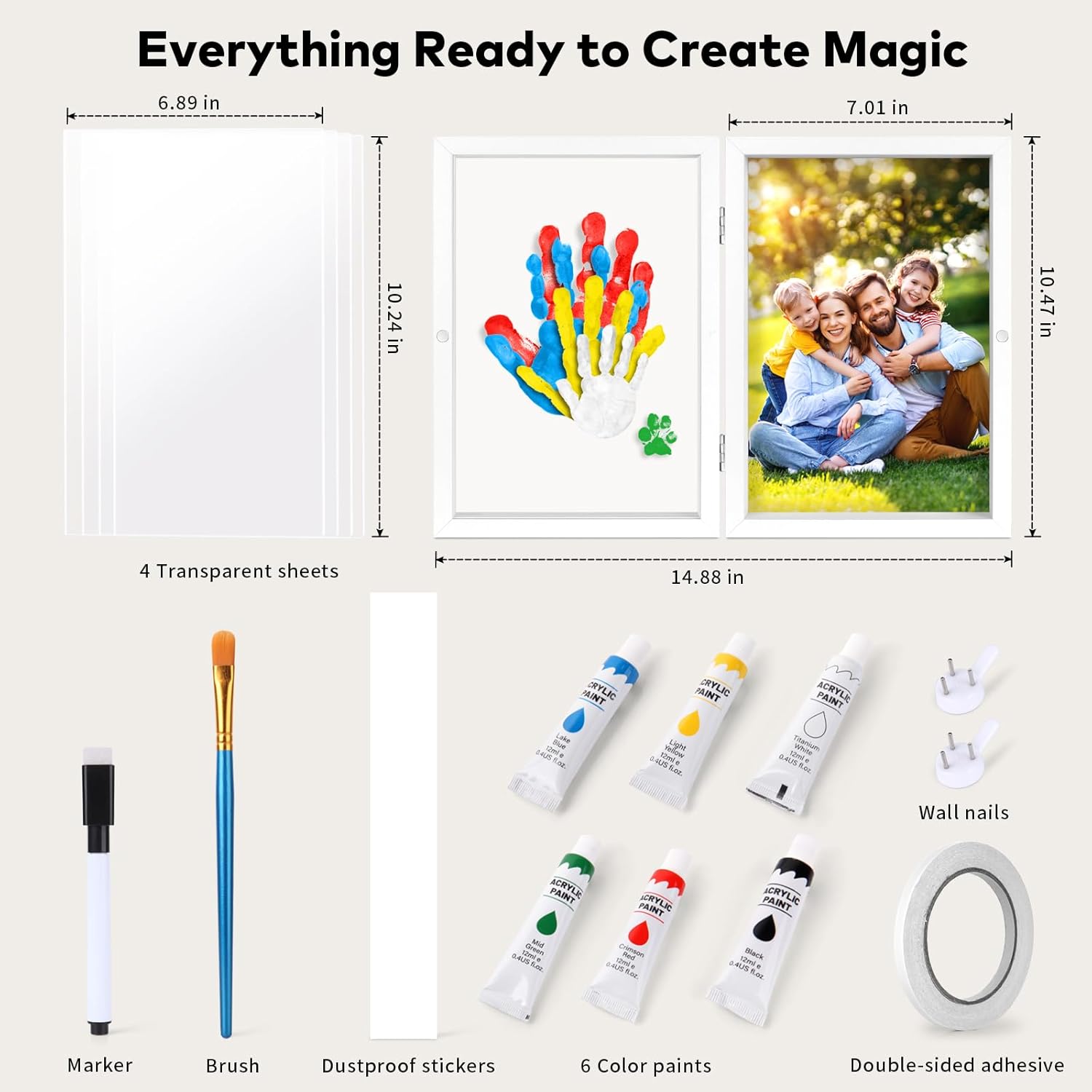 Omrhvi Family Handprint Kit DIY Craft Keepsake Frame