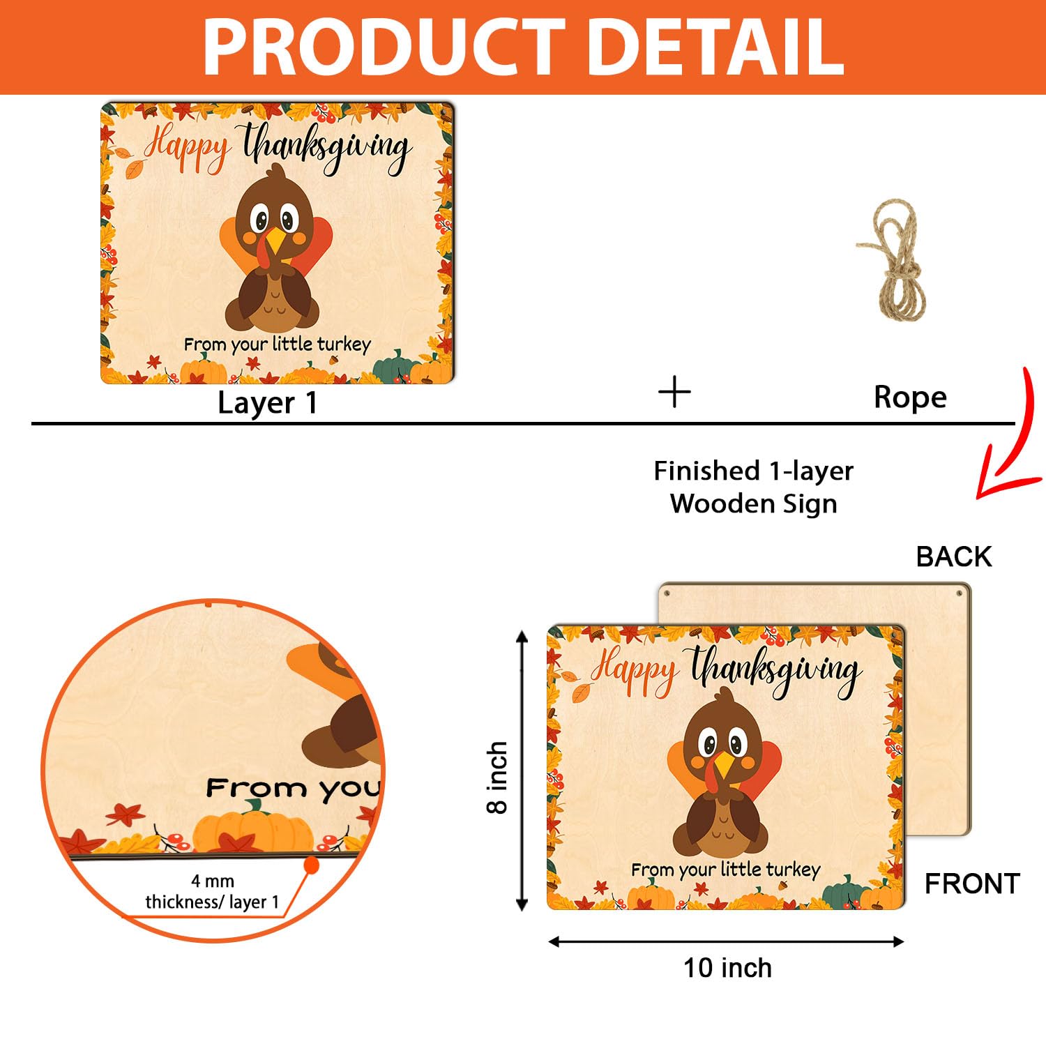 DIY Thanksgiving Footprint Sign for Newborn Baby