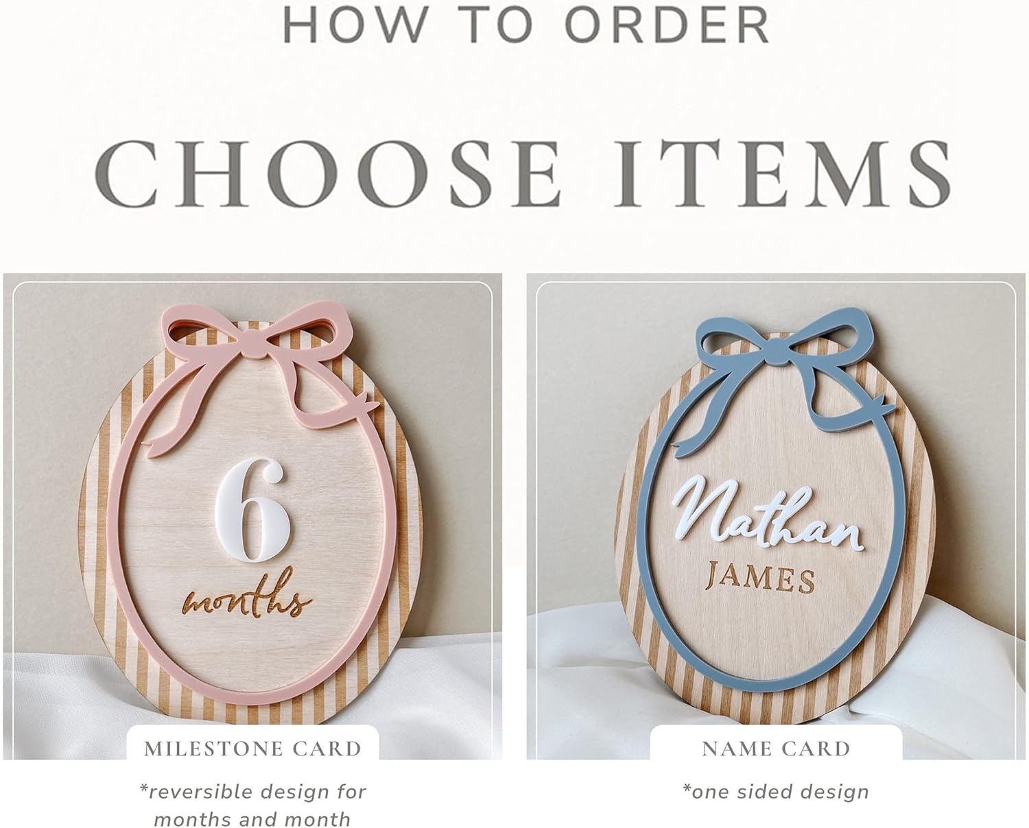 Personalized Baby Boy Name Wall Sign with Blue Bow