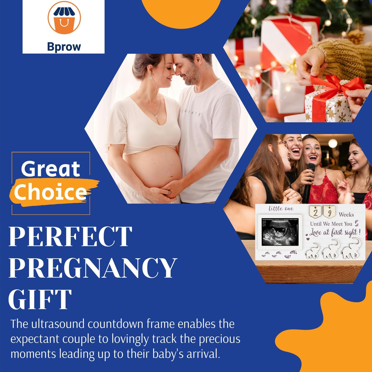 Ultrasound Frame with Pregnancy Countdown Calendar - Gender Reveal Keepsake