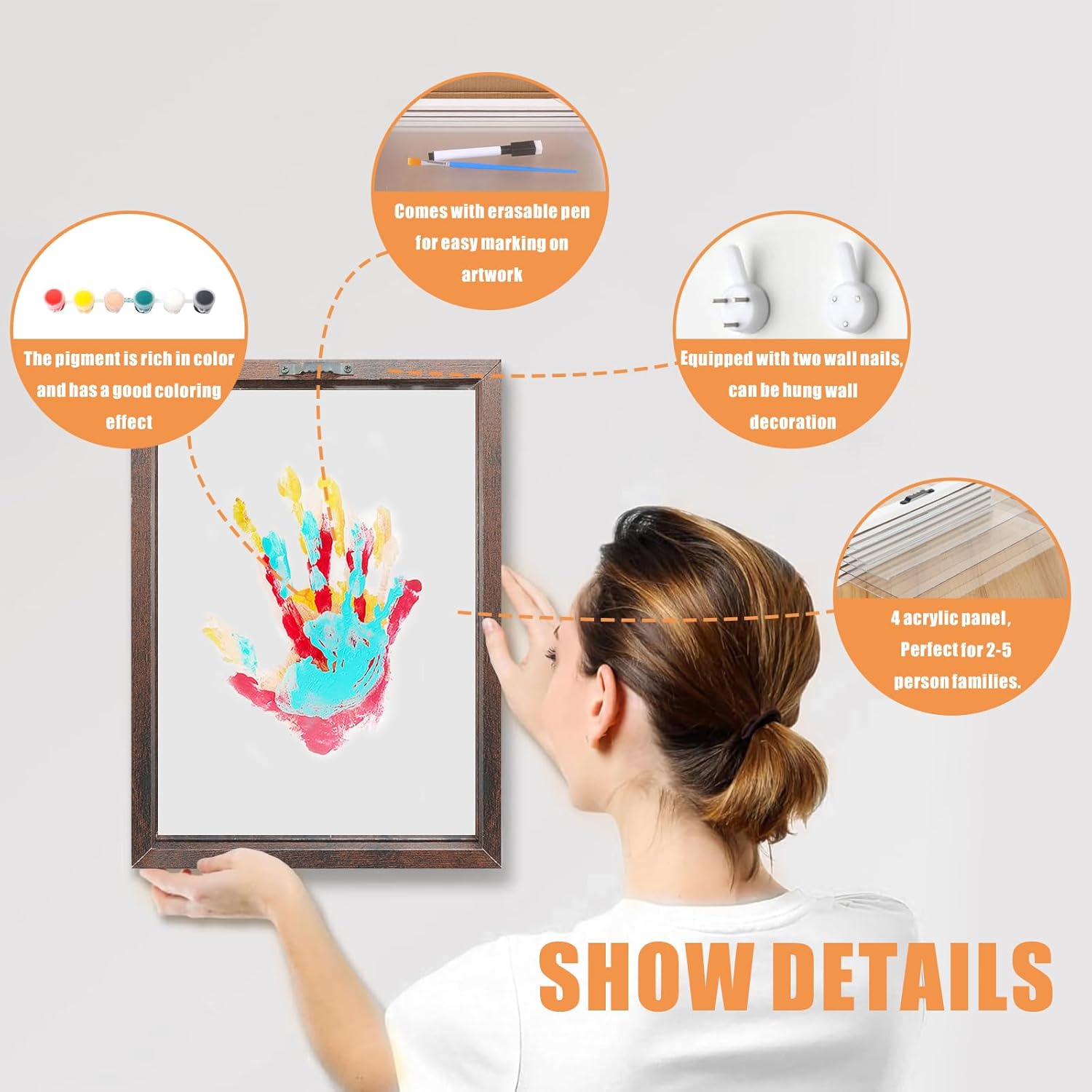 XQC Family Handprint Kit DIY Craft Keepsake Frame