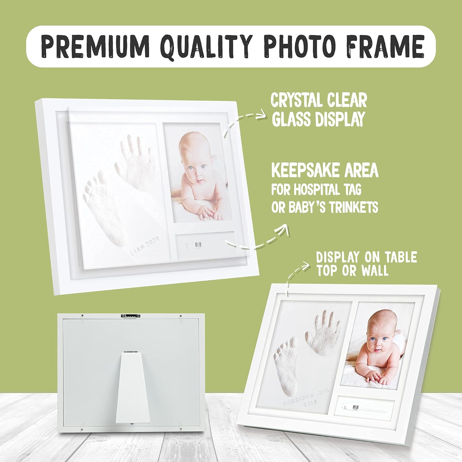 KeaBabies Baby Handprint Footprint Kit Set - Personalized Keepsake Gift