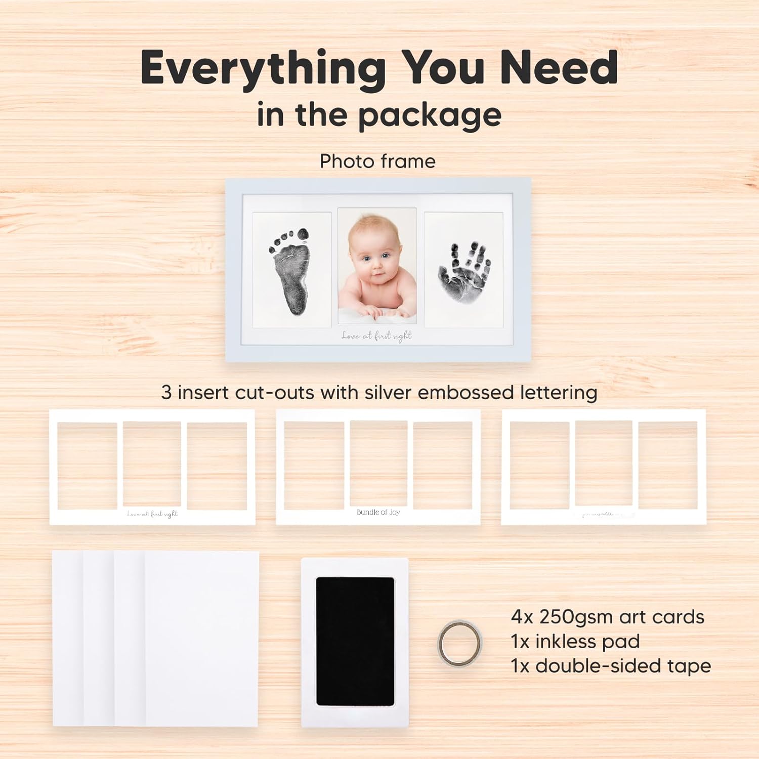 KeaBabies Inkless Hand Footprint Kit with Frame