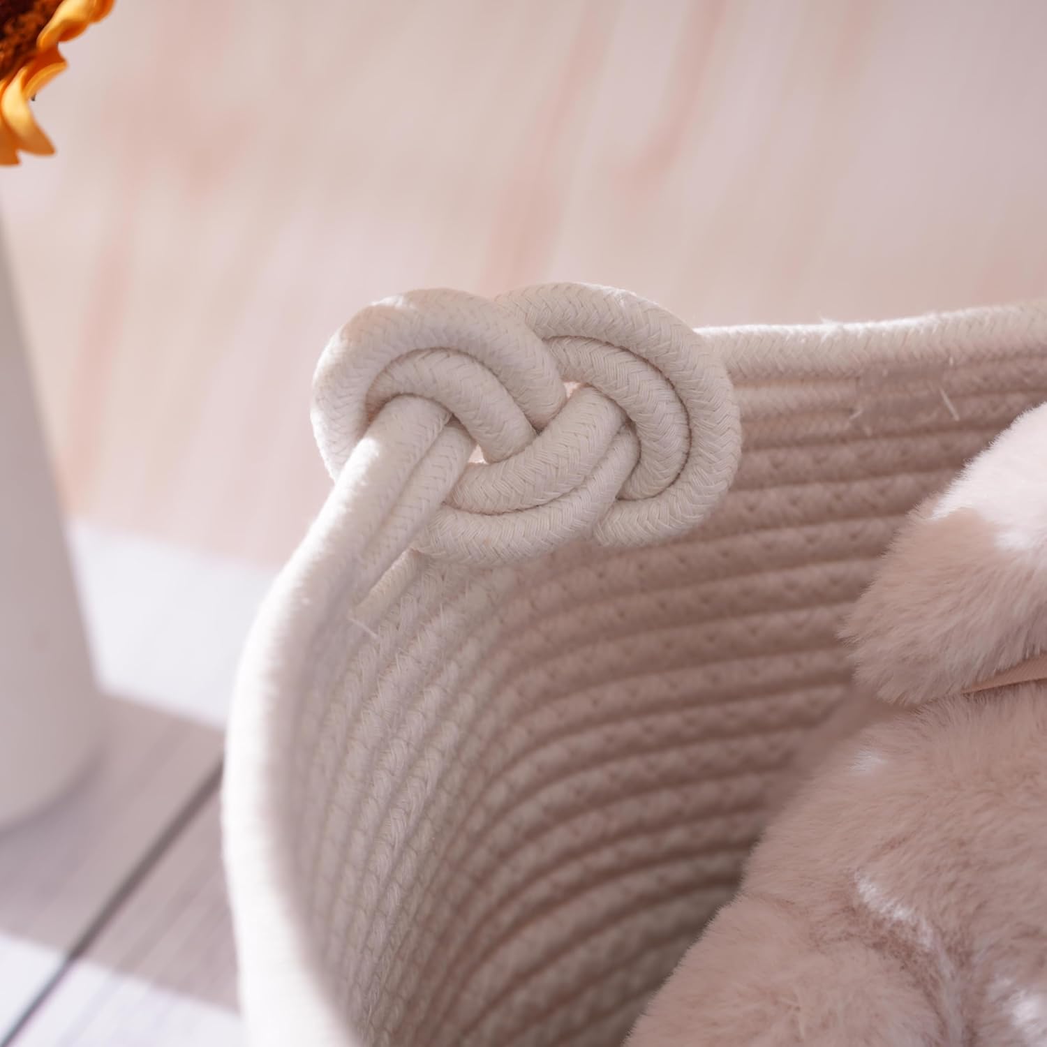 JUPPE Personalized Baby Name Basket with Cotton Rope Design