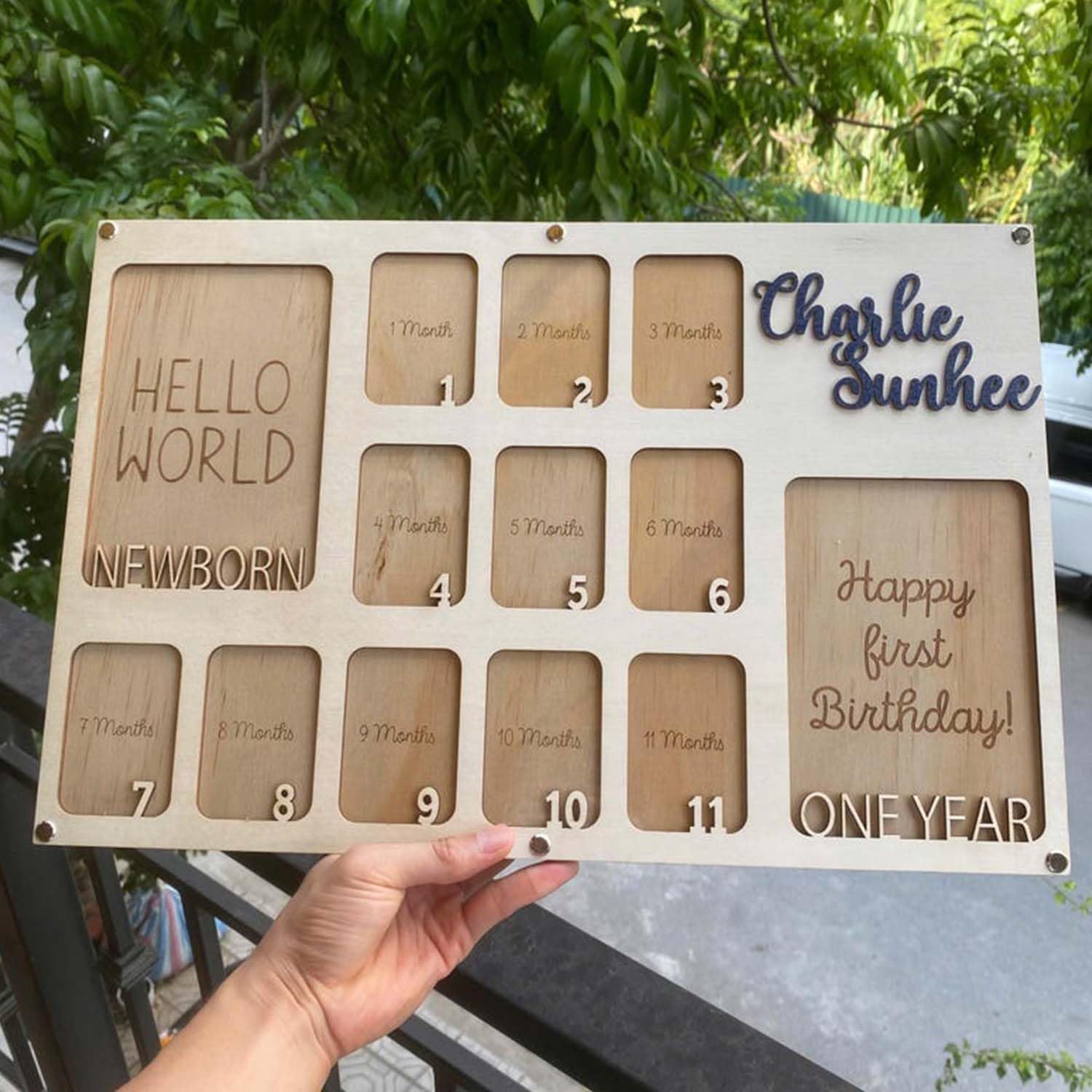 V-DECORPARKS My First Year Photo Frame - 12 Month Baby Milestone Display