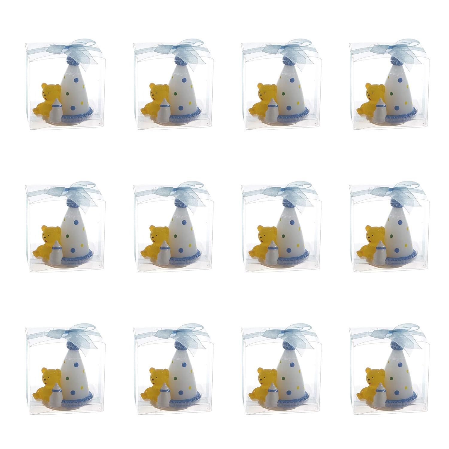 Lunaura Baby Keepsake Set of 12 Teddy Bear Blue
