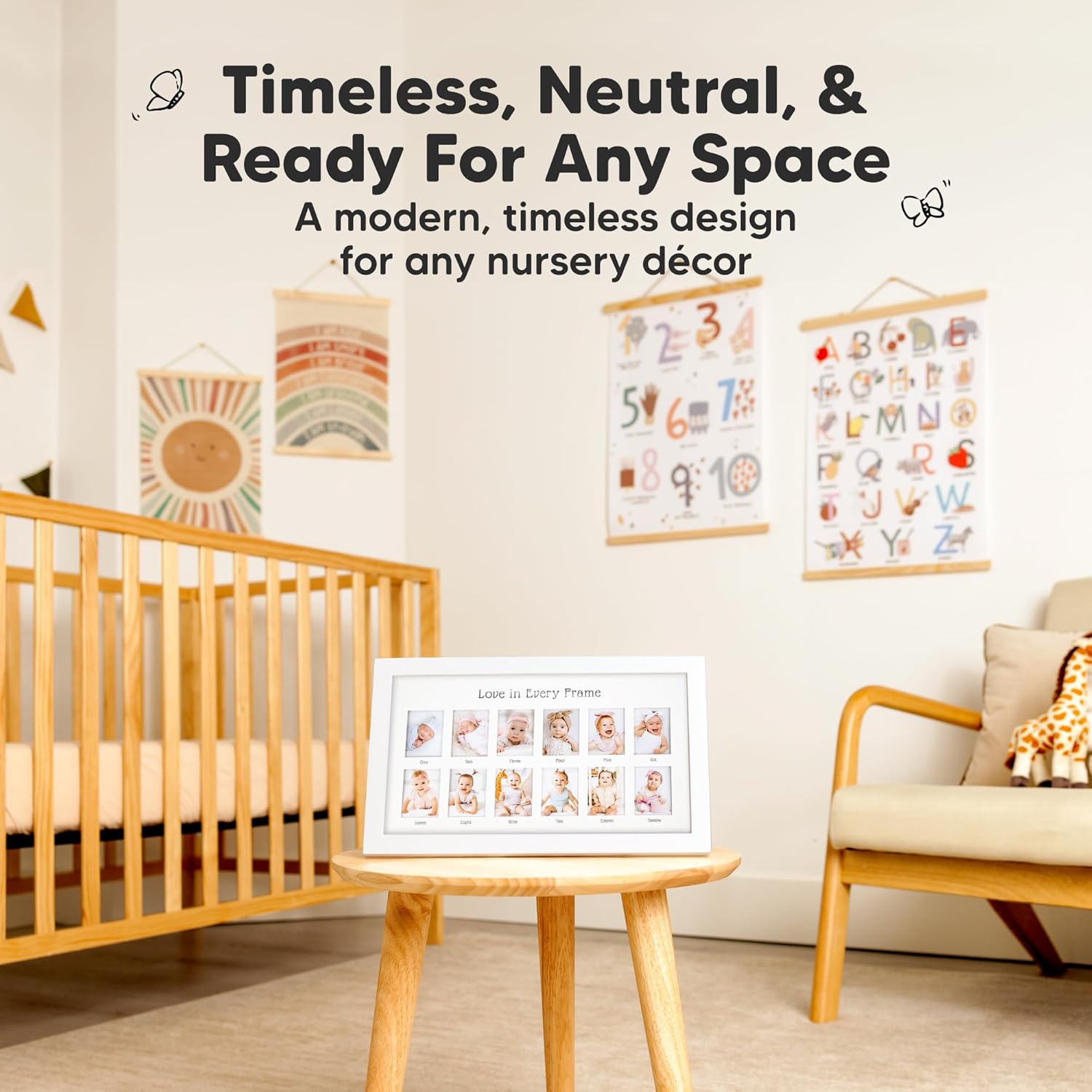 KeaBabies 12 Months Baby Photo Frame and Memory Book