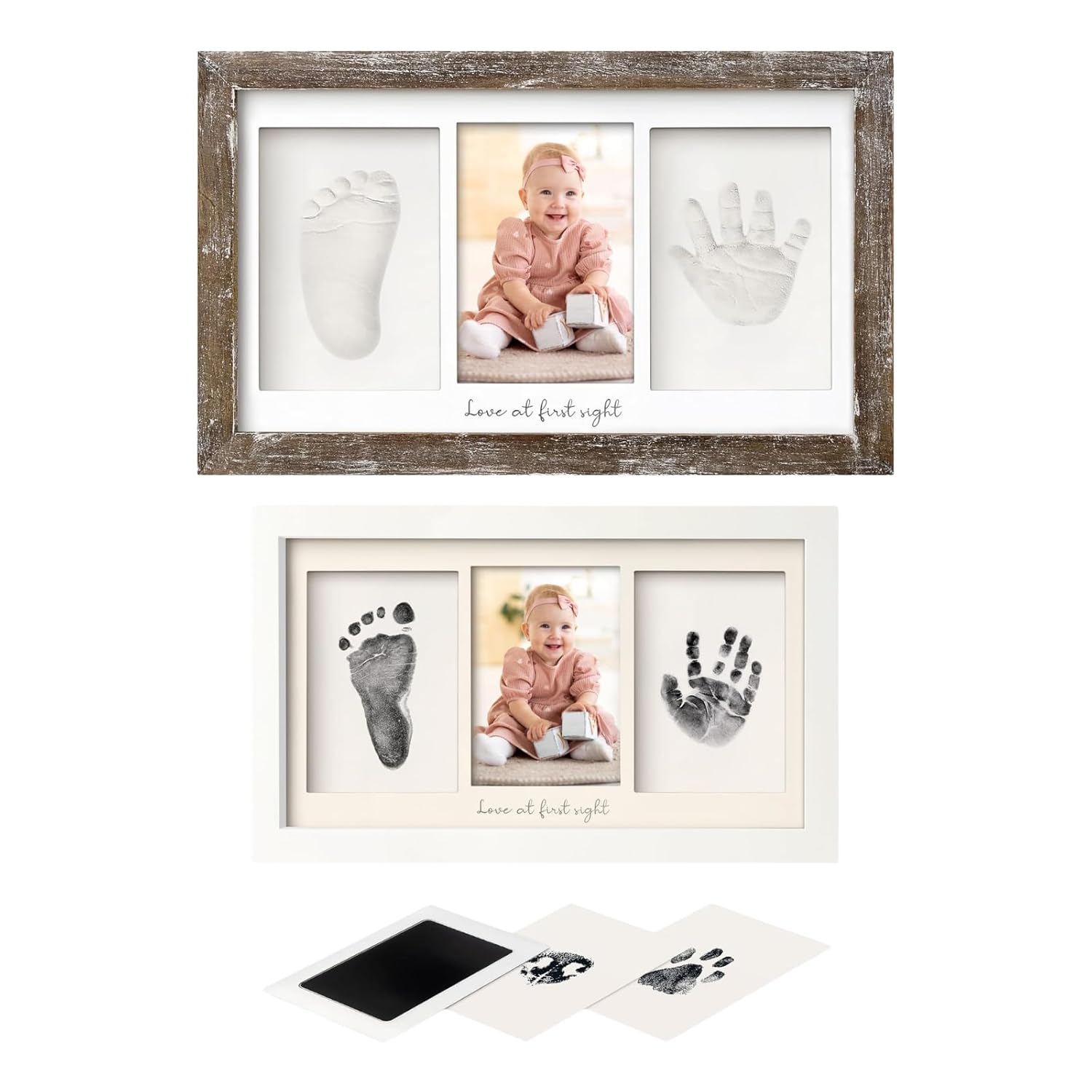 KeaBabies Baby Handprint Footprint Kit Frame - Duo Keepsake