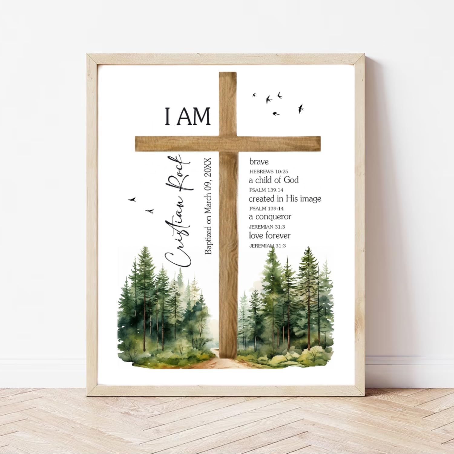 Personalized Baptism Cross with Name Date