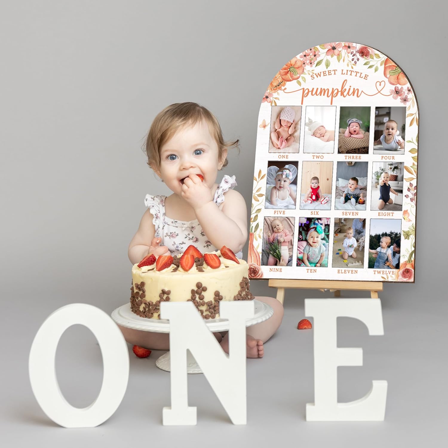 My First Year Photo Board - 12 Months Wooden Frame