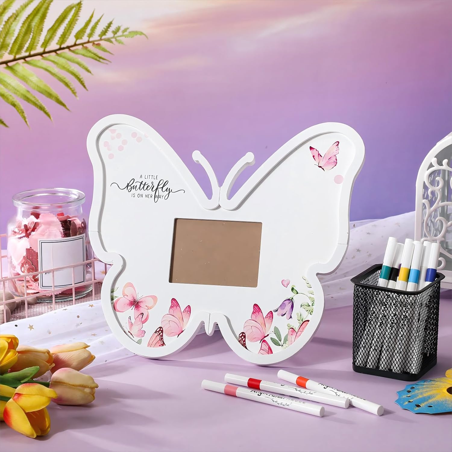 Thyle Butterfly Ultrasound Keepsake Frame with 12 Markers
