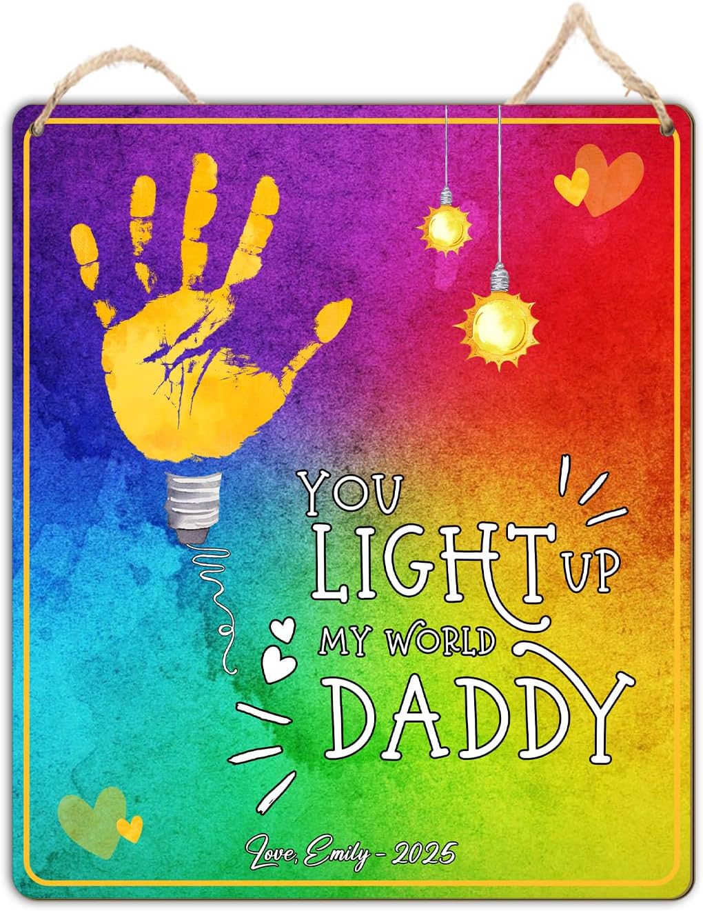 DIY Baby Handprint Art Sign for Fathers Day