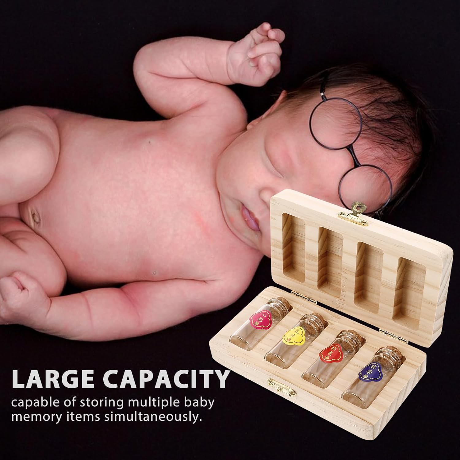 Abaodam Umbilical Cord Keepsake Box with 4 Bottles