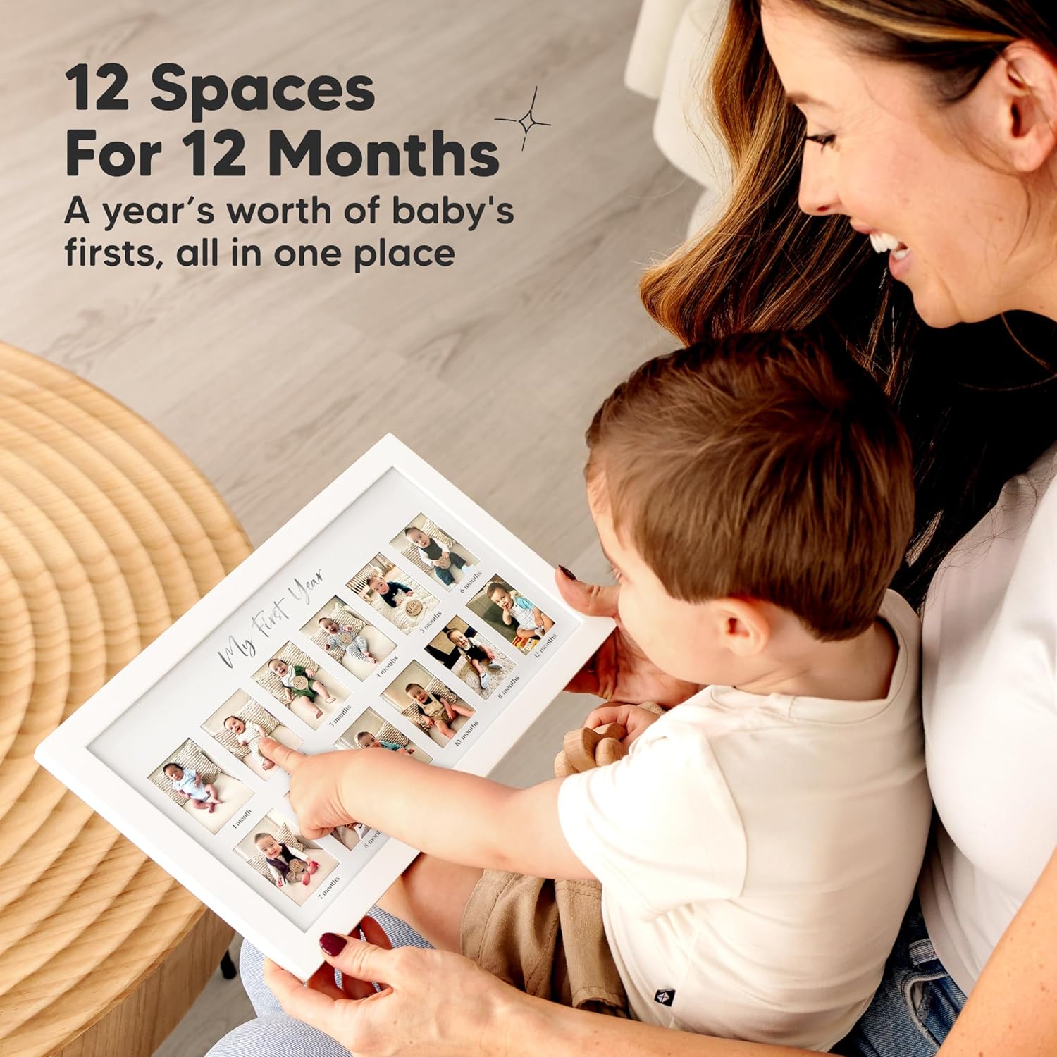 KeaBabies 12 Months Baby Photo Frame and Memory Book