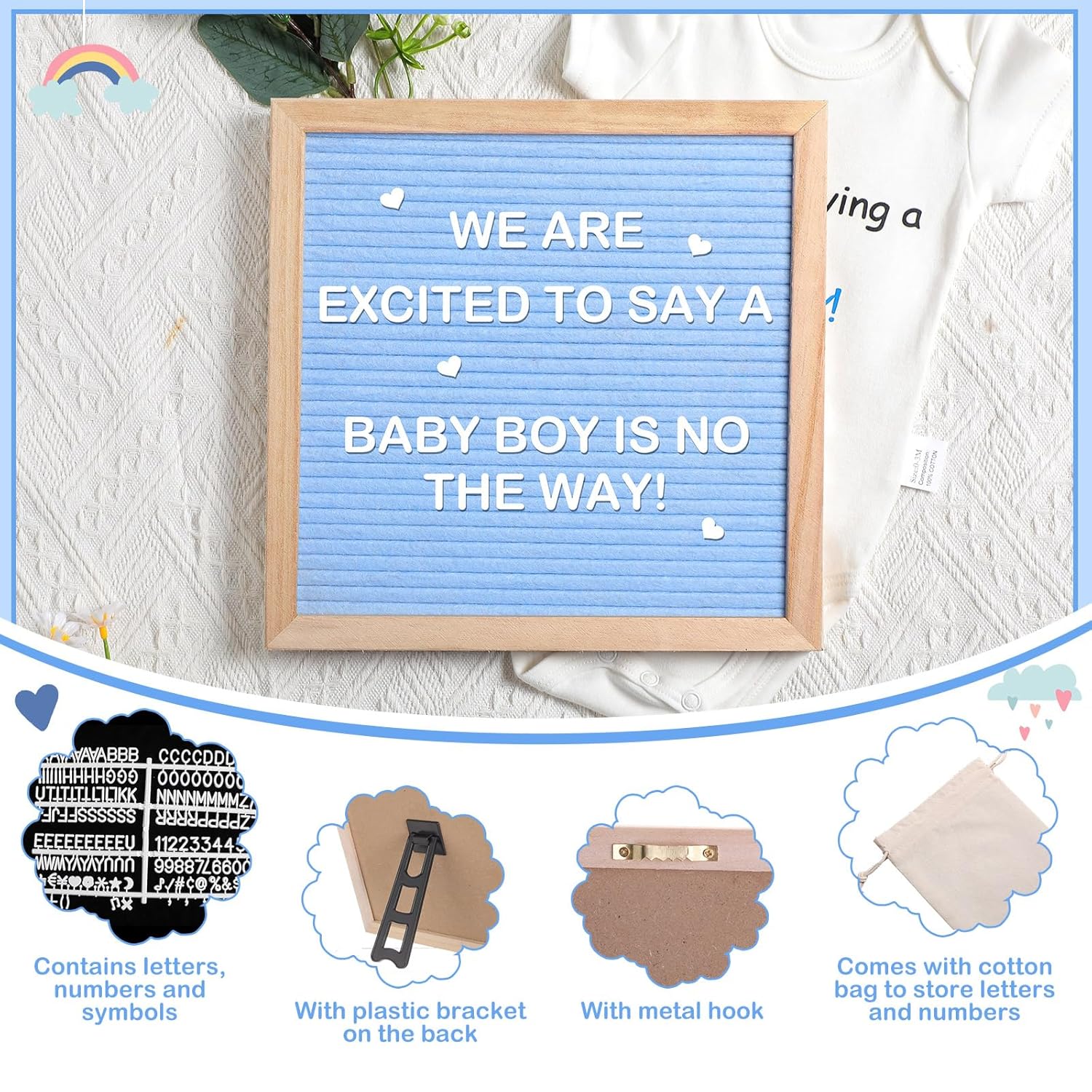 Canlierr 9 Pcs Pregnancy Announcement Set Boy Blue