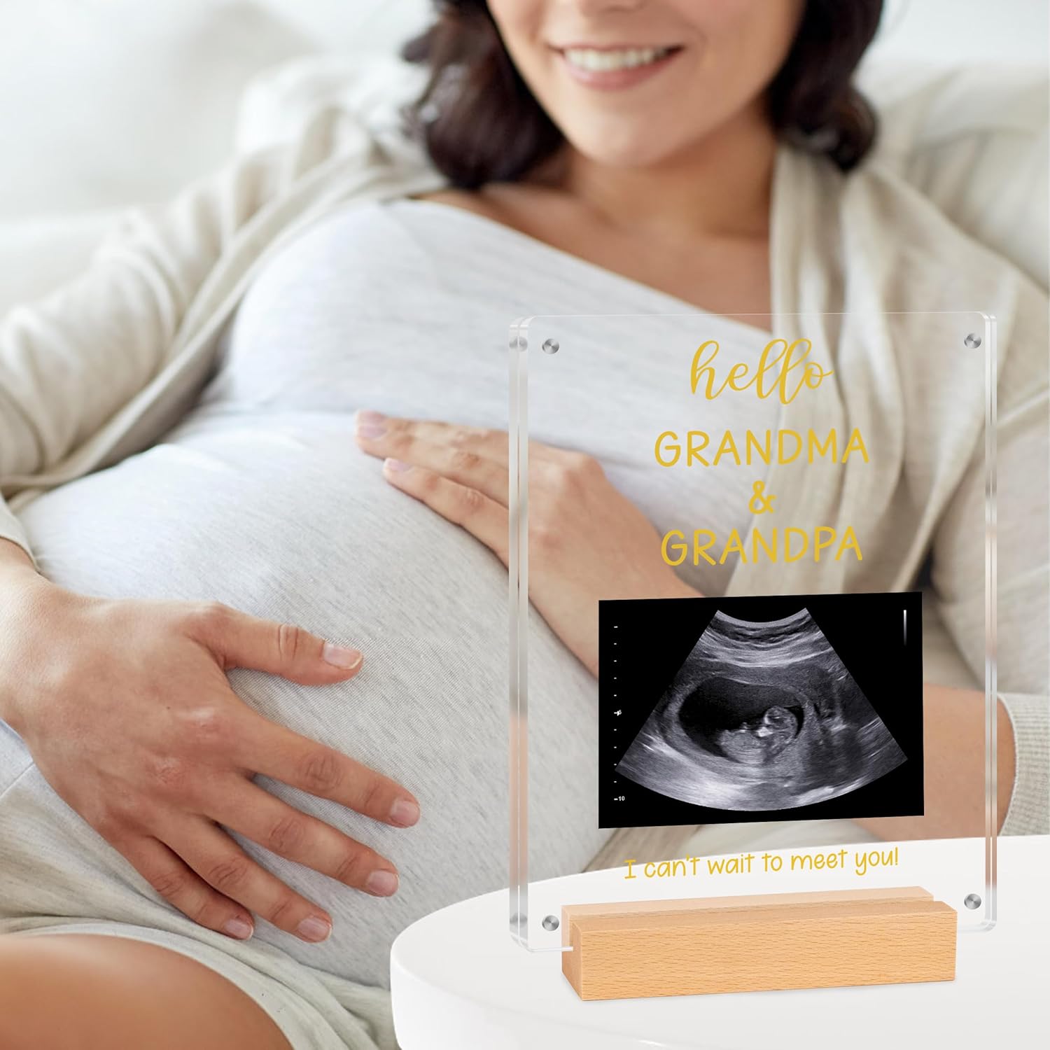 Blinking Stars Ultrasound Baby Announcement Frame