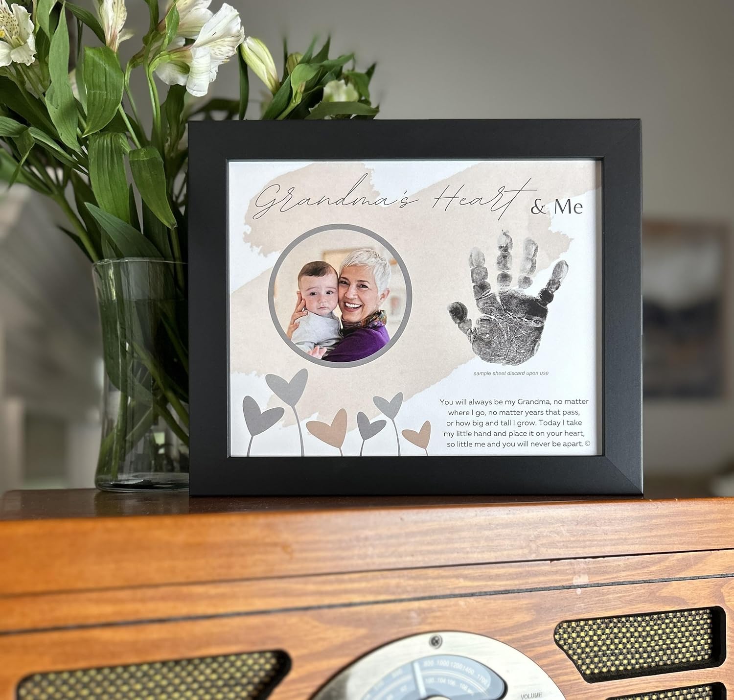 Grandparent Gift Co Baby Handprint Frame with Poetry - 8x10 Wall Display