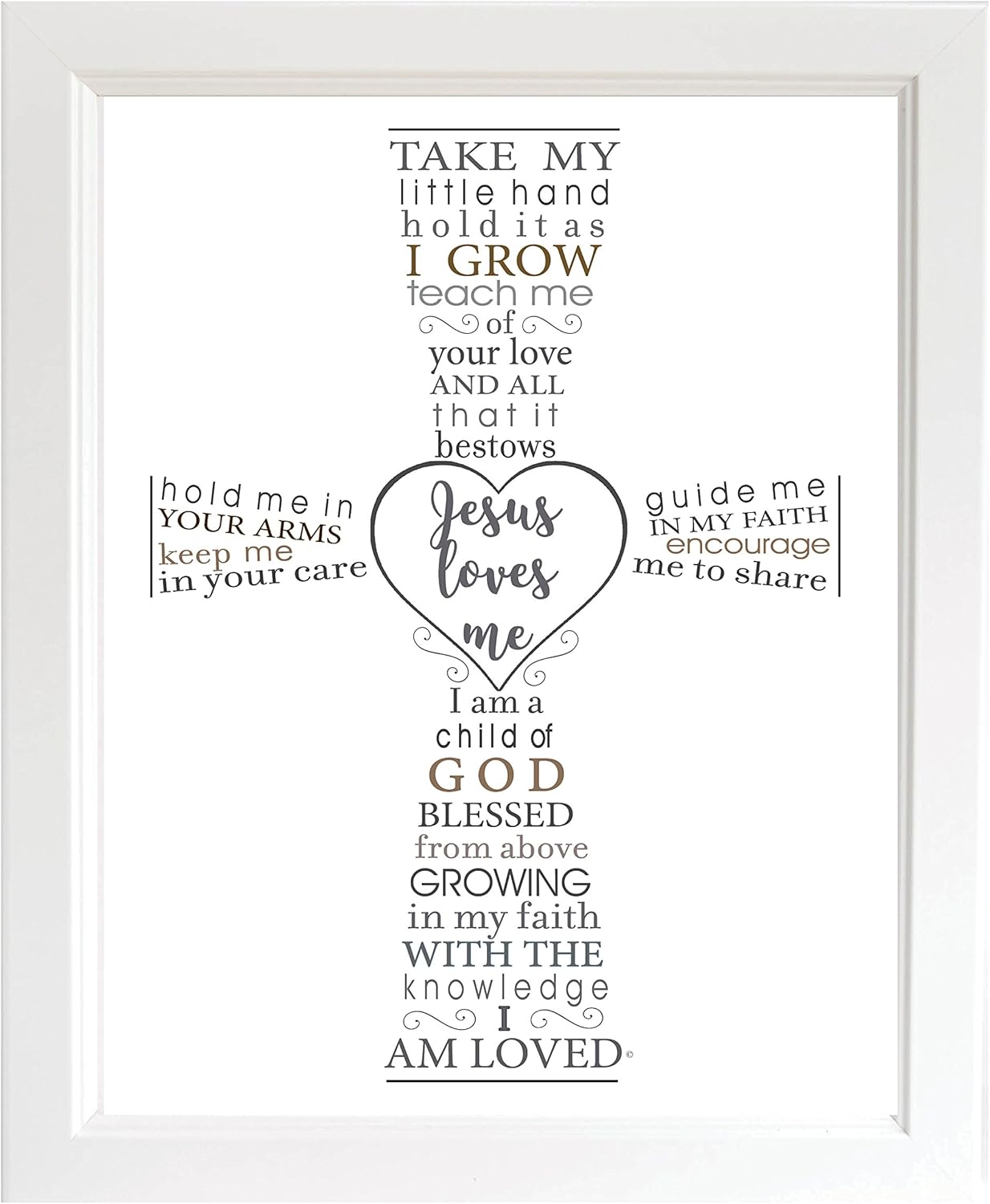 Jesus Loves Me Frame for Baby Baptism - Made in USA