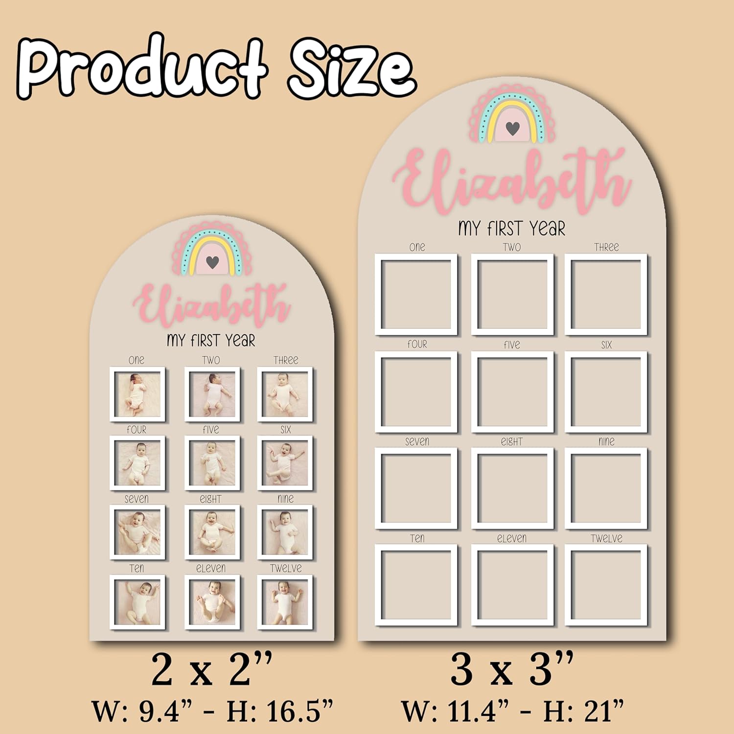V-DECORPARKS 12 Month Baby First Year Photo Frame